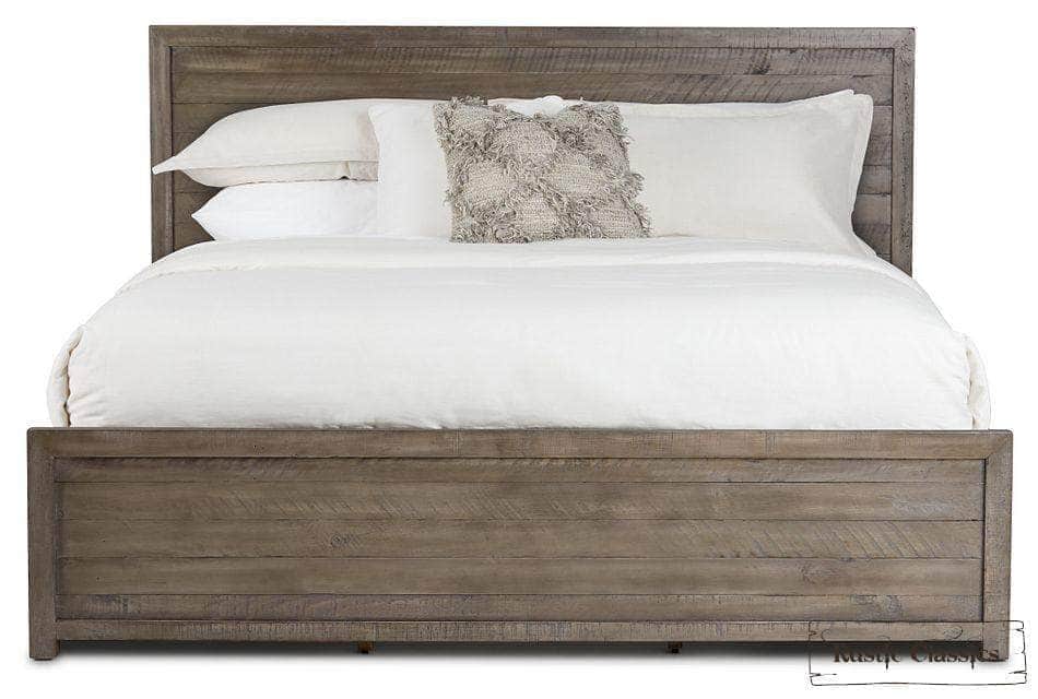 Whistler 5-Piece Reclaimed Wood Storage Platform Bedroom Set in Grey - Queen/King Size - Modern Farmhouse Bedroom Furniture for Cozy Home Decor