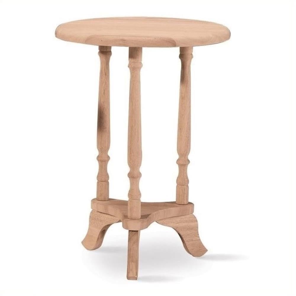 Pemberly Row Unfinished Natural Wood Plant Stand Table for Garden, Round Side Accent Table for Living Room, Tall Pedestal End Table - Perfect for Indoor Plants, Home Decor & Outdoor Patio Furniture