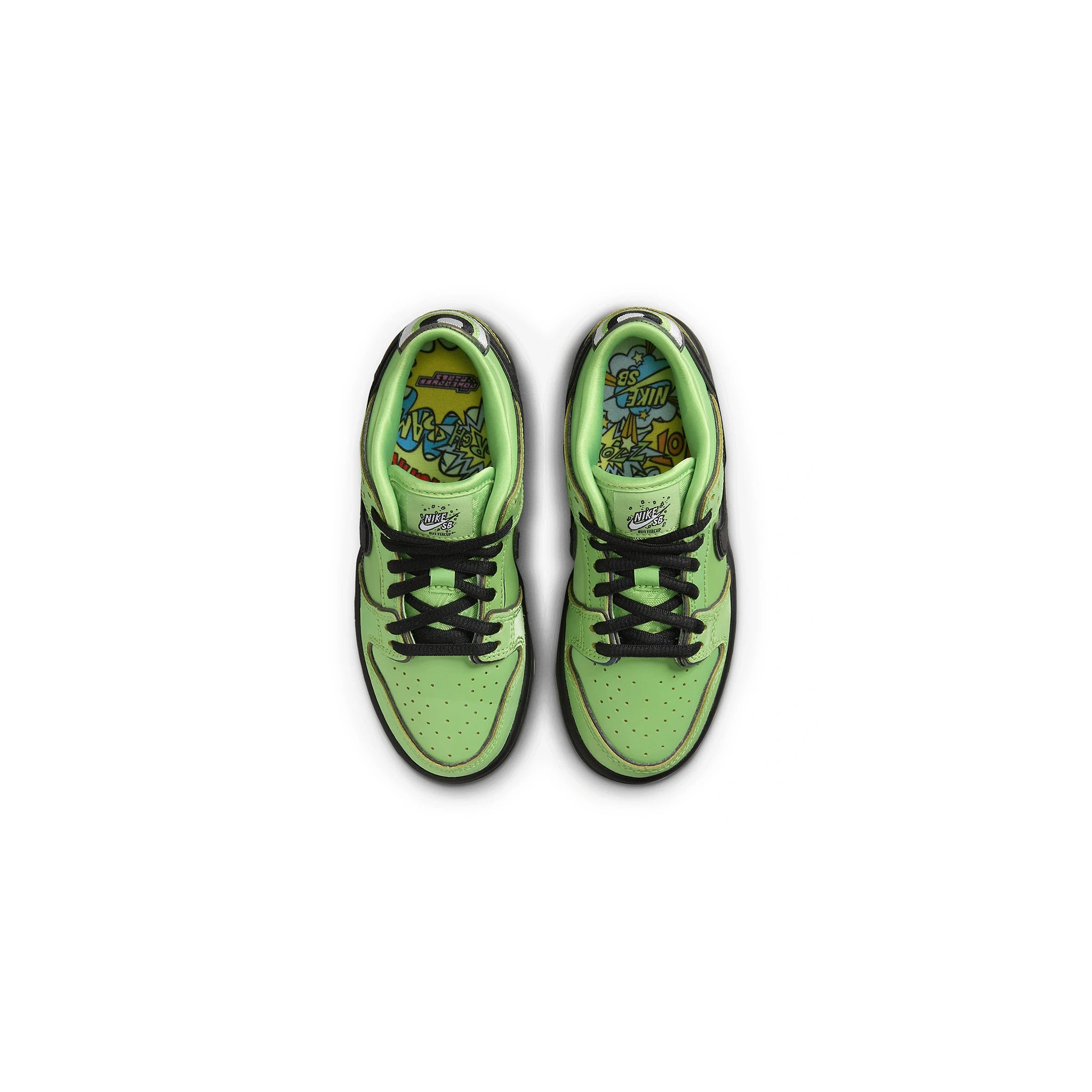 Powerpuff Girls x Nike SB Dunk Low Buttercup Sneakers for Kids - Cartoon Inspired Skate Shoes for Girls - Perfect for School, Skateboarding & Casual Wear