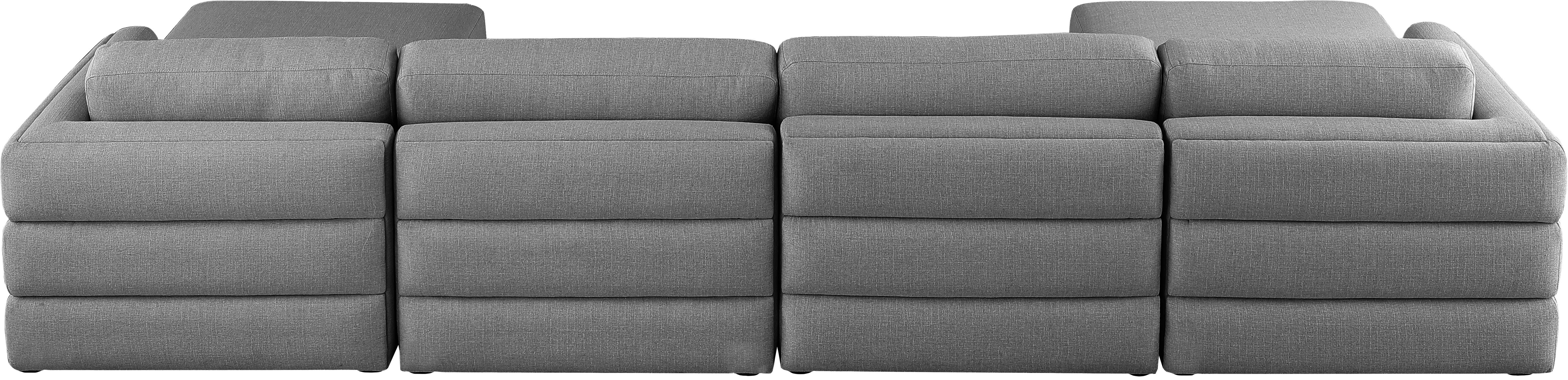 Beckham Durable Linen Textured Fabric Modular Sectional Sofa - Modern Living Room Furniture for Small Spaces & Apartments - Perfect for Family Gatherings, Movie Nights and Relaxing