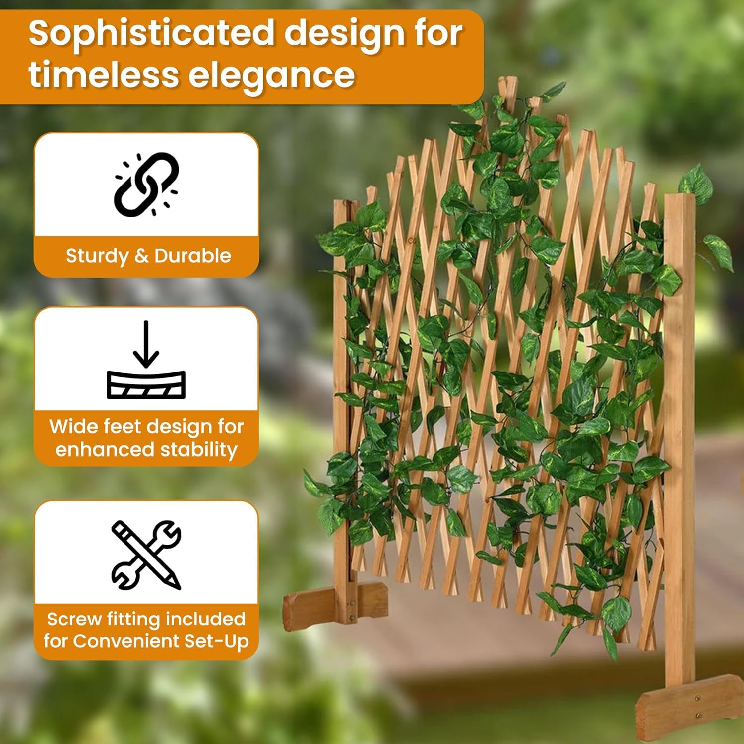 Expandable Wooden Lattice Fence - Willow Garden Trellis for Climbing Plants, Outdoor Décor & Yard Screening | Lightweight Decorative Screen for Vines, Flowers & Home Gardens | Perfect for Backyard, Patio & Landscape Design