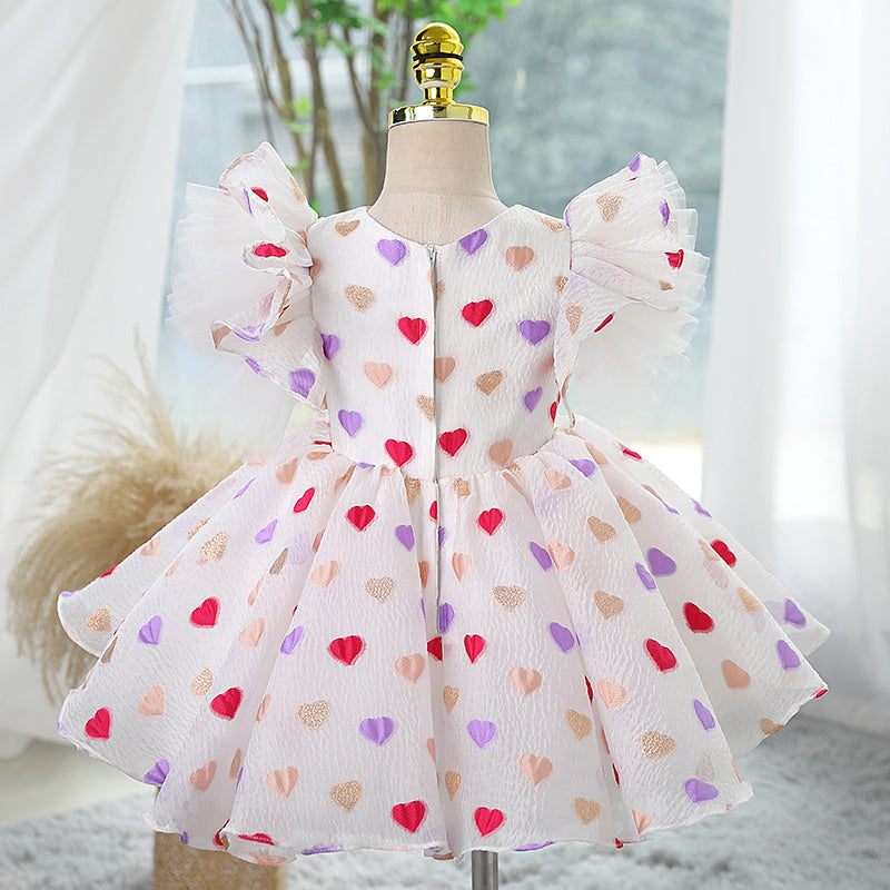 Elegant A-Line Flower Girl Dress with Bell Sleeves - Tea Length Chiffon Party Dress for Weddings, Baptisms & Special Occasions