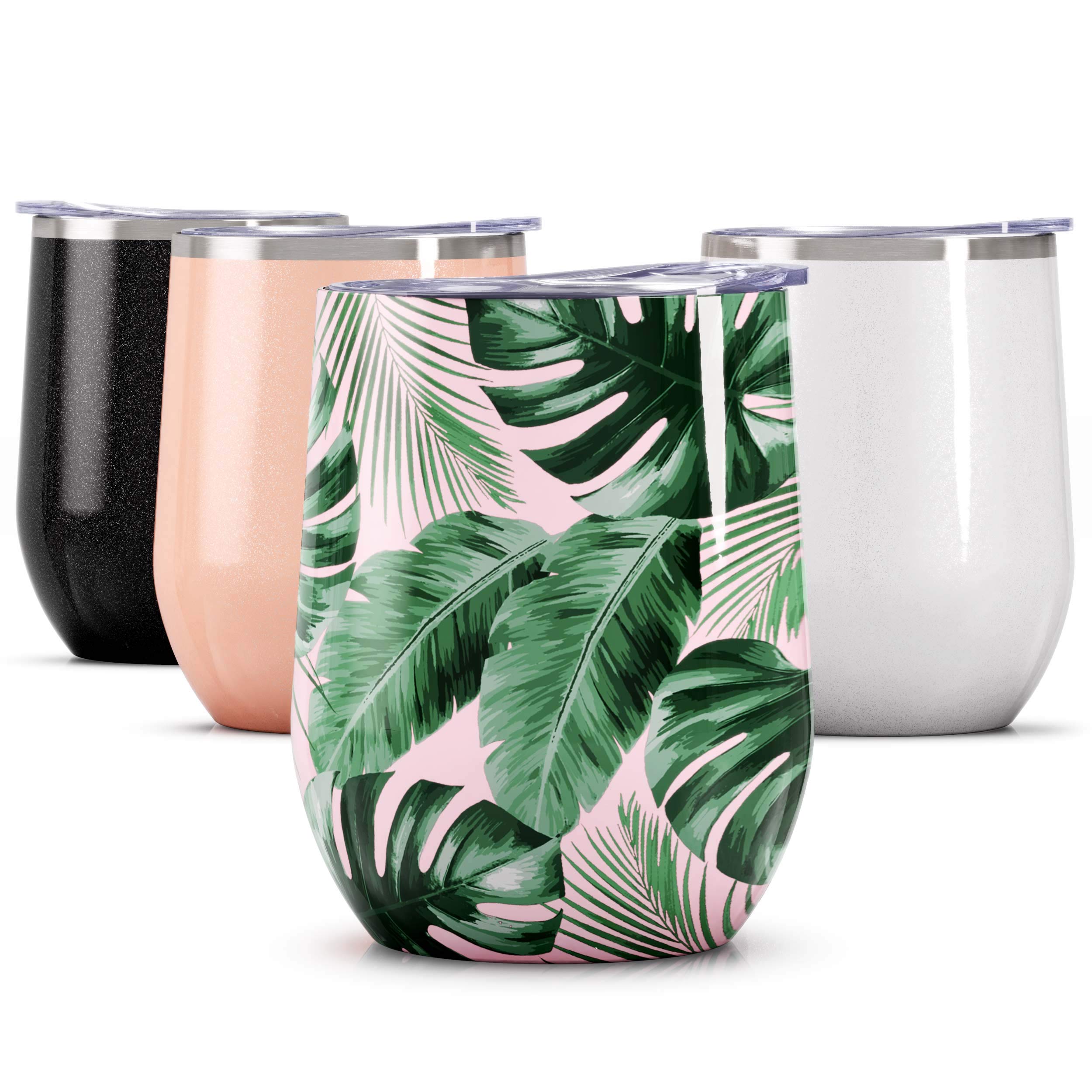 Maars Bev 16oz Stainless Steel Stemless Wine Glass Tumbler with Lid - Insulated, Leak-Proof, BPA-Free for Wine, Cocktails, Coffee | Perfect for Home, Office, Travel & Outdoor Parties