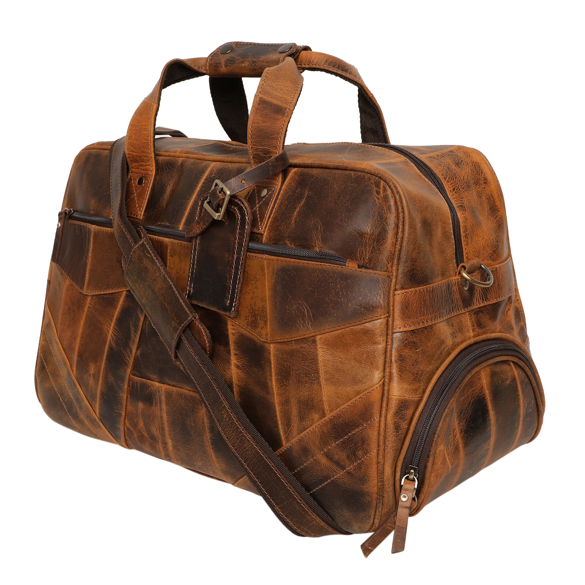 Premium John Leather Travel Duffle Bag - Waterproof & Spacious Carry-On Luggage for Men & Women - Perfect for Gym, Weekend Trips & Business Travel