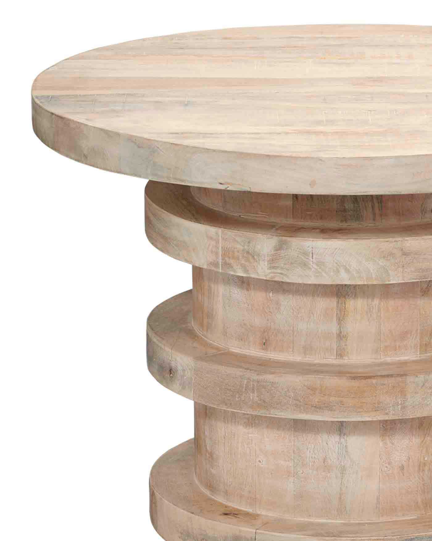 Modern Revolve Side Table - Natural Wood Finish - Perfect for Living Room, Bedroom, or Office Decor