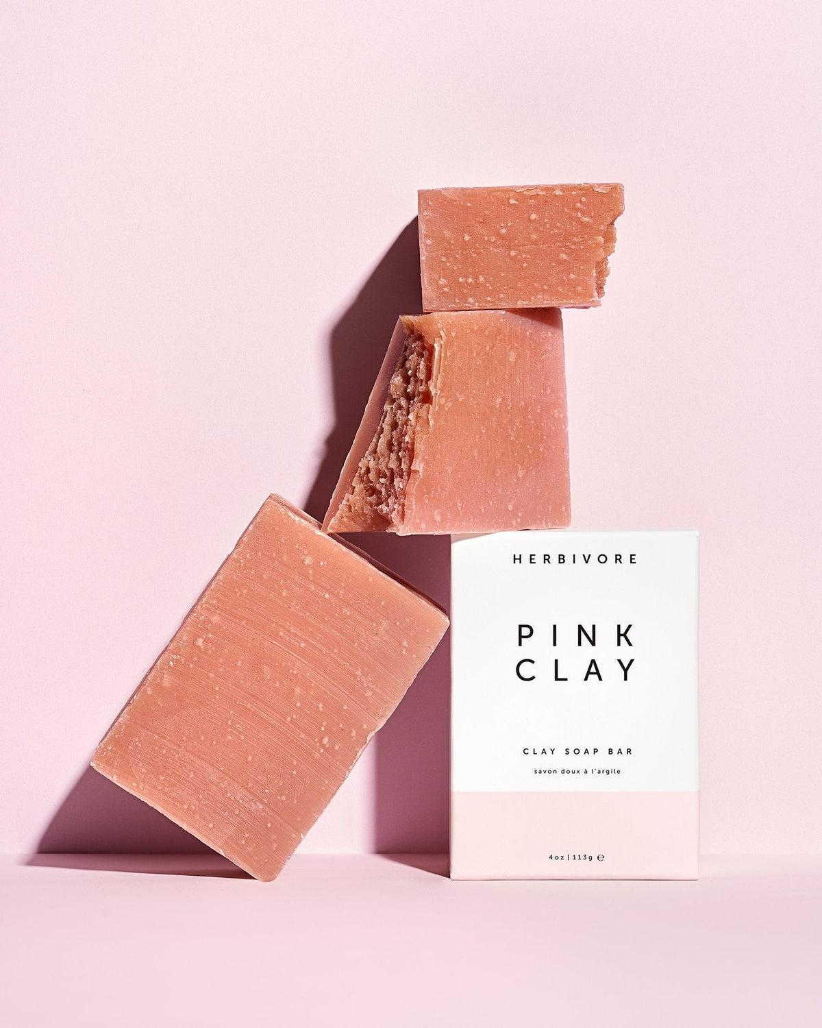 Natural Pink Clay Cleansing Bar for Face & Body - Gentle Exfoliating & Detoxifying Soap for Acne, Oily & Sensitive Skin | Perfect for Daily Skincare Routine & Spa Treatments