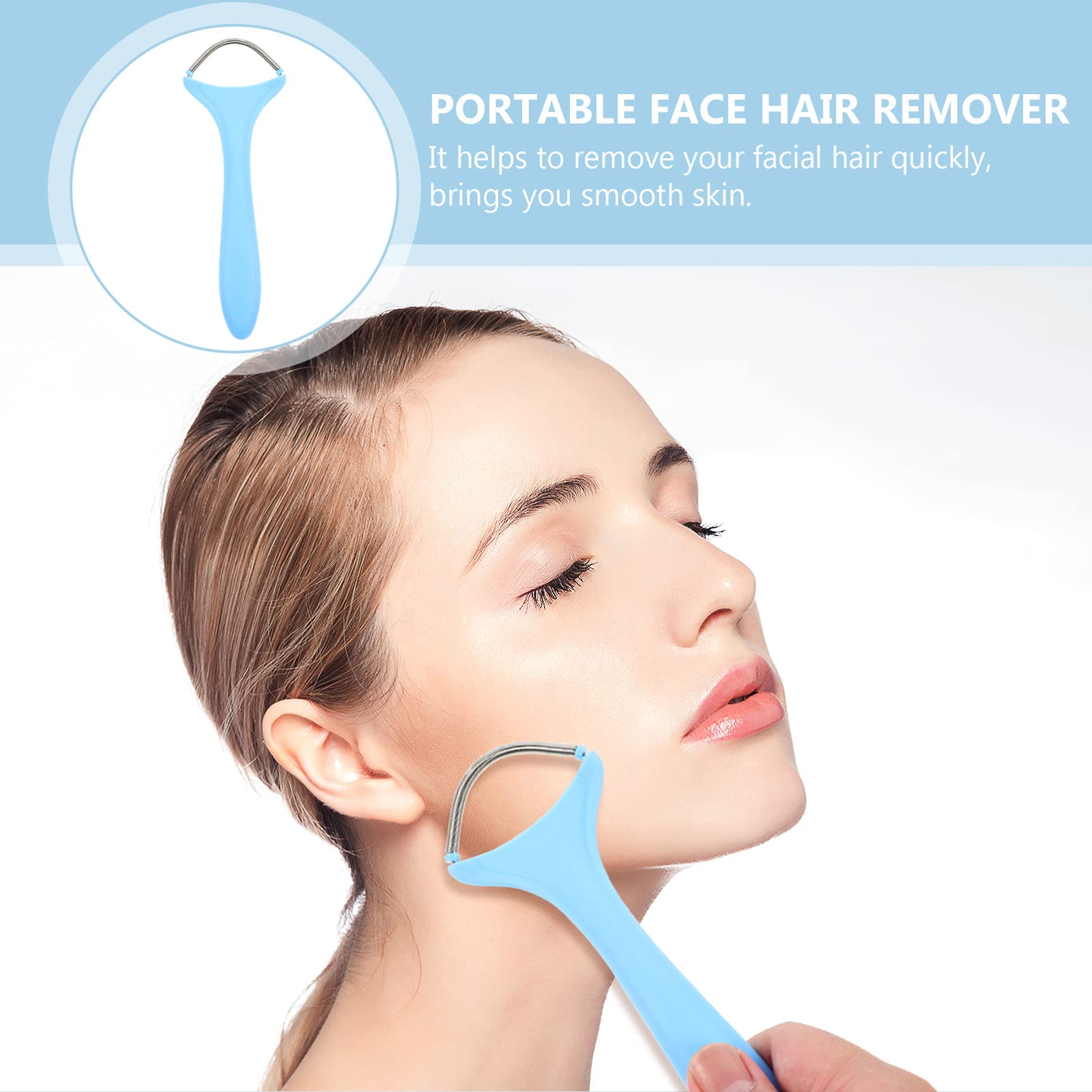 Beaupretty Women's Facial Hair Remover & Trimmer - Painless Epilator for Upper Lip, Cheek & Chin Hair - Reusable Hair Removal Device for Smooth Skin - Perfect for Home & Travel Use