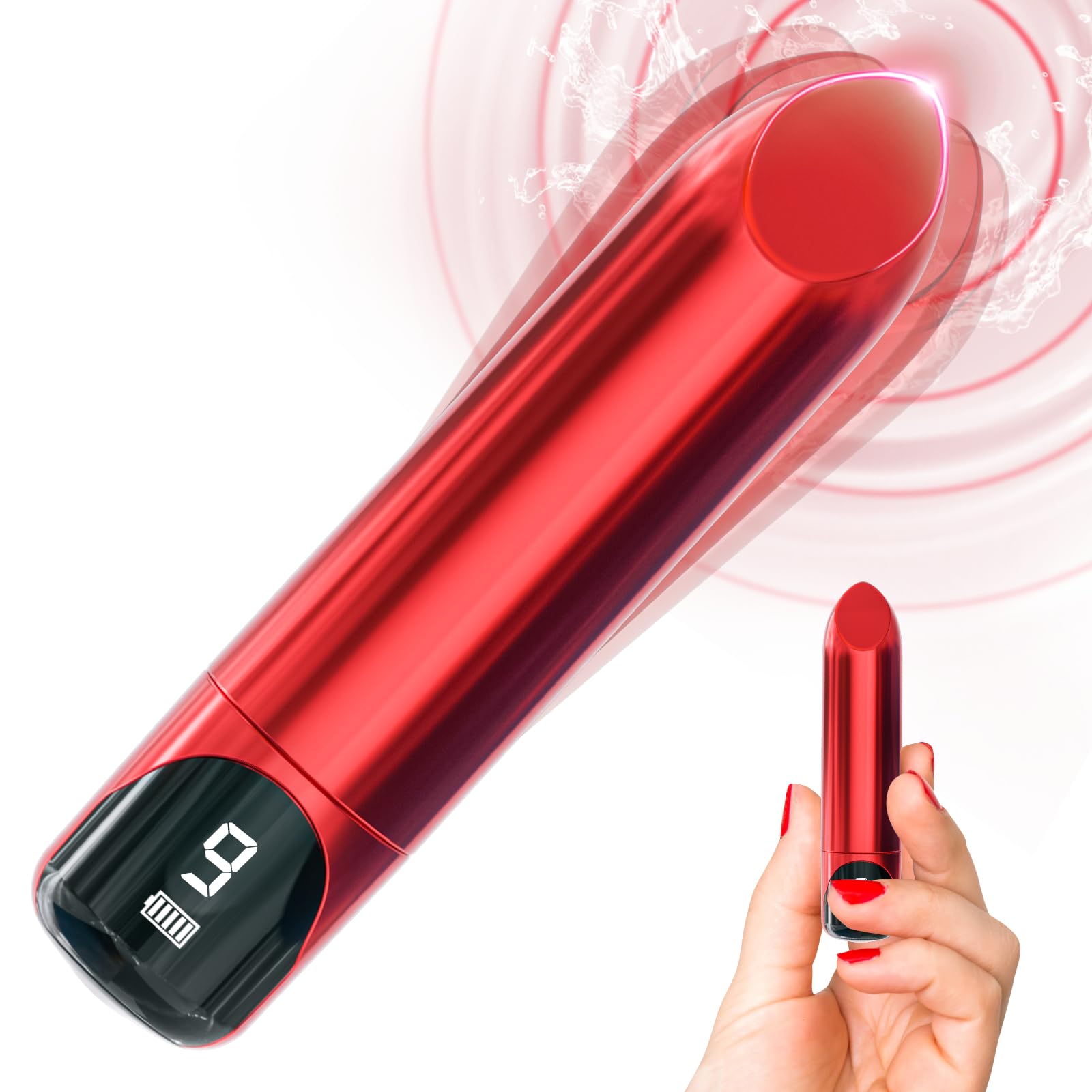 Premium Mini Bullet Vibrator for Women - 9 Powerful Vibration Modes, LED Display, G Spot & Clitoral Stimulation | Discreet Lipstick Design for Travel & Home Use | Adult Sex Toy for Couples & Solo Play