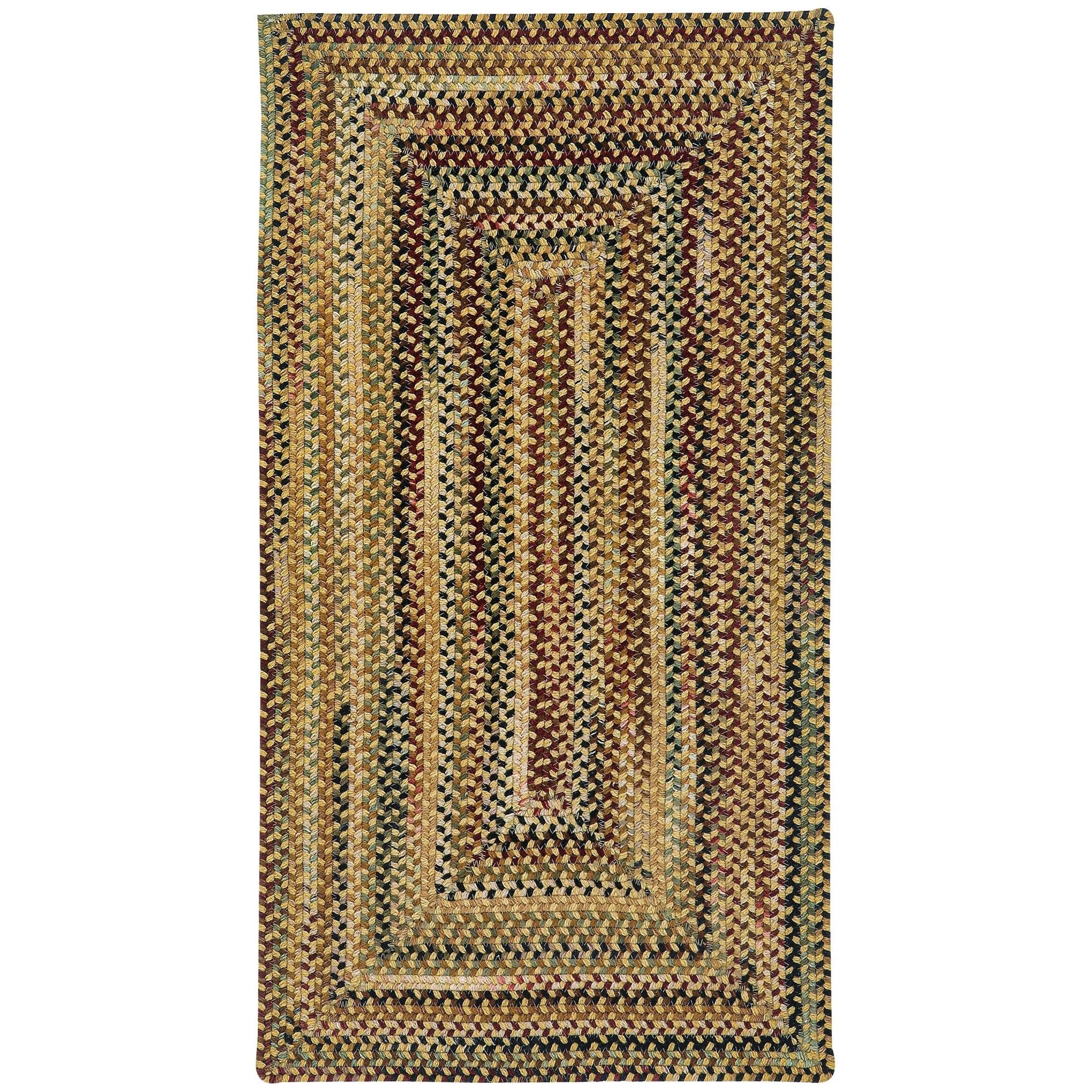 Capel Rugs Bangor Rectangle Braided Runner Rug 2x8 Feet - Amber Brown Handwoven Jute Entryway Rug for Hallway, Kitchen, Bedroom & High Traffic Areas
