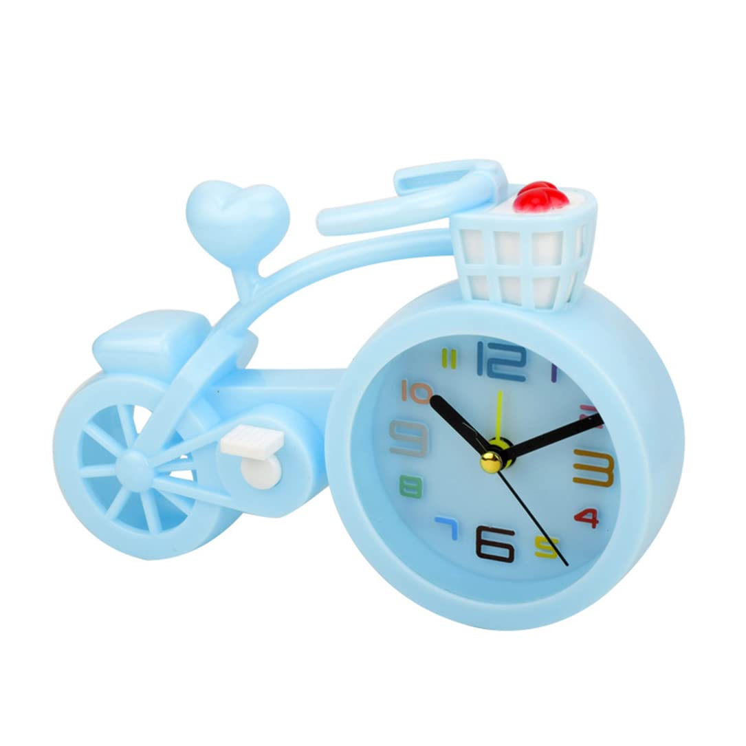 Creative Motorcycle Alarm Clock - Small Desk & Bedside Clock with LED Display, Perfect for School Season Gifts, Home Office Decor (Blue) | Ideal for Bikers, Students & Clock Collectors