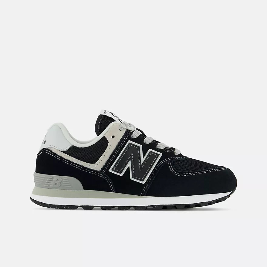 New Balance 574 Core Black & White Kids' Sneakers - Lightweight Comfortable Running Shoes for Boys & Girls - Perfect for School, Sports & Daily Wear