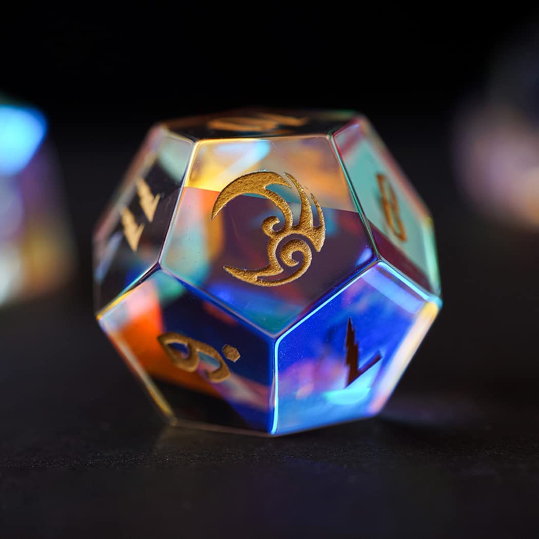 Premium D&D Dice Set - Dungeons and Dragons Polyhedral Dice for Tabletop RPG, TRPG, DND Games | 7-Piece Crystal Role Playing Dice with Elegant Design | Perfect for DND Campaigns, Pathfinder, and Fantasy Board Games