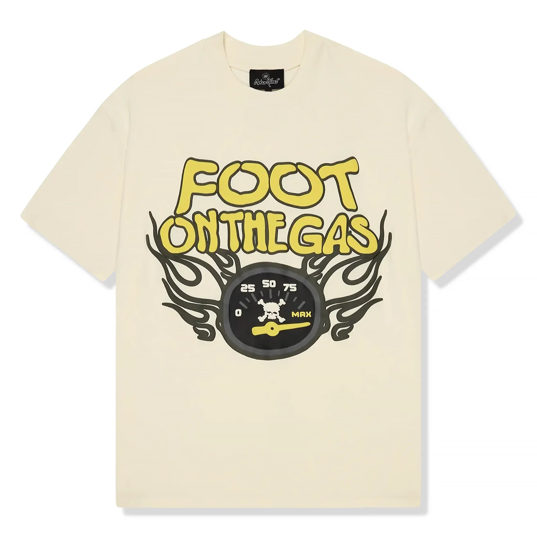 Broken Planet Foot On The Gas Vanilla White T-Shirt for Men - Stylish Graphic Tee for Casual Wear, Street Fashion & Everyday Outfits