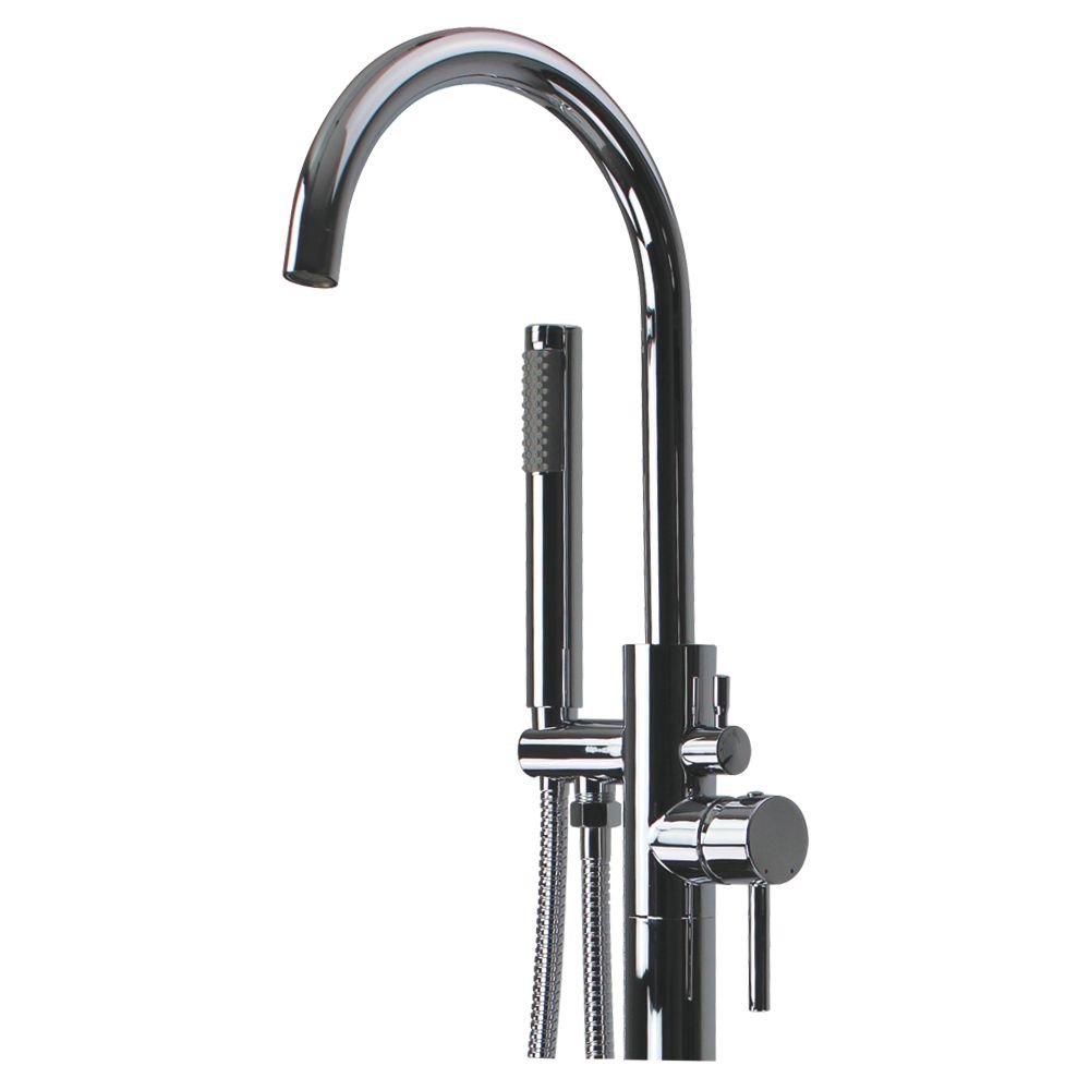 Transolid T4200-PC Freestanding Bathtub Faucet in Polished Chrome - Perfect for Modern Bathroom Renovations and Spa-Like Bath Experiences