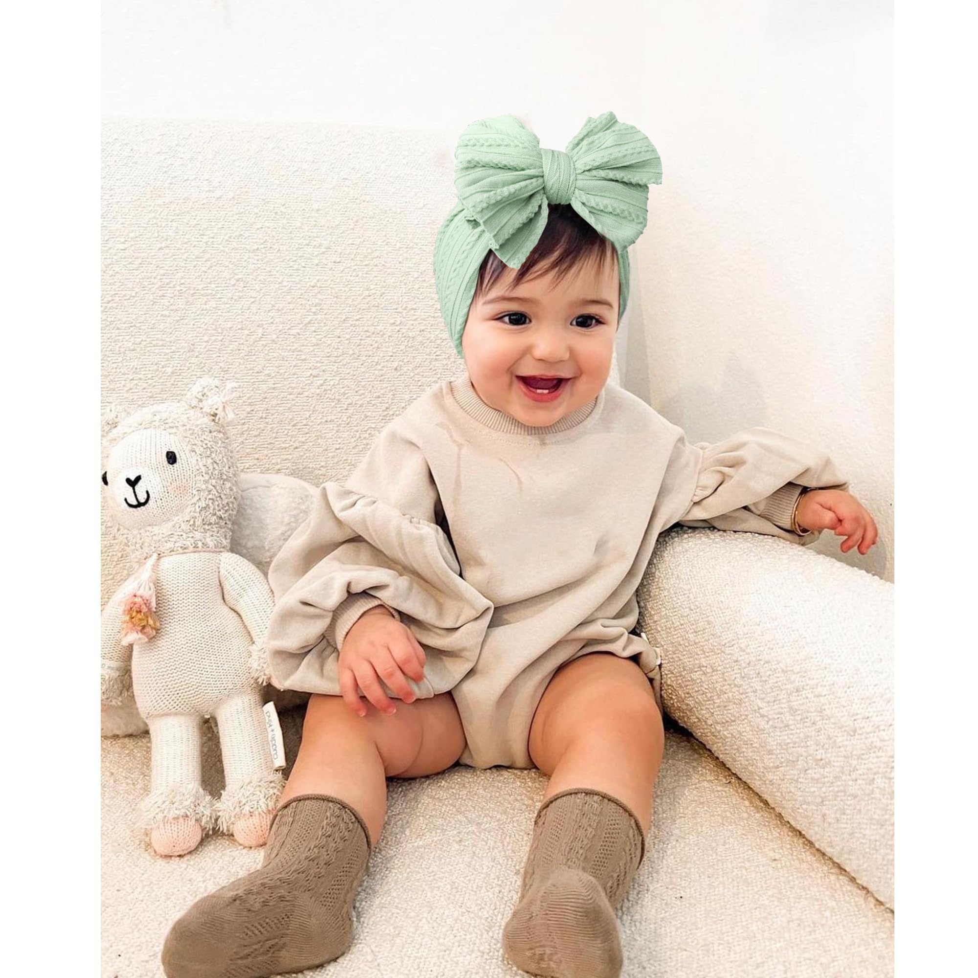 Niceye Handmade Baby Headbands - Soft Stretchy Nylon Hair Bands with Bows for Newborns, Infants & Toddlers | Perfect for Photoshoots, Birthday Parties & Everyday Outfits