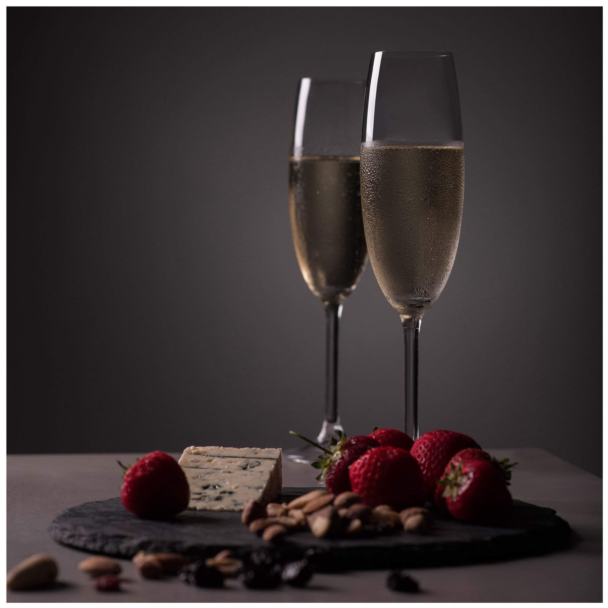 Ash & Roh® Elegant Stemmed Wine Glasses - 2 Pack (170ml Each) | Perfect for Champagne, Sparkling Wine & Cocktails | Ideal for Parties, Weddings & Romantic Dinners