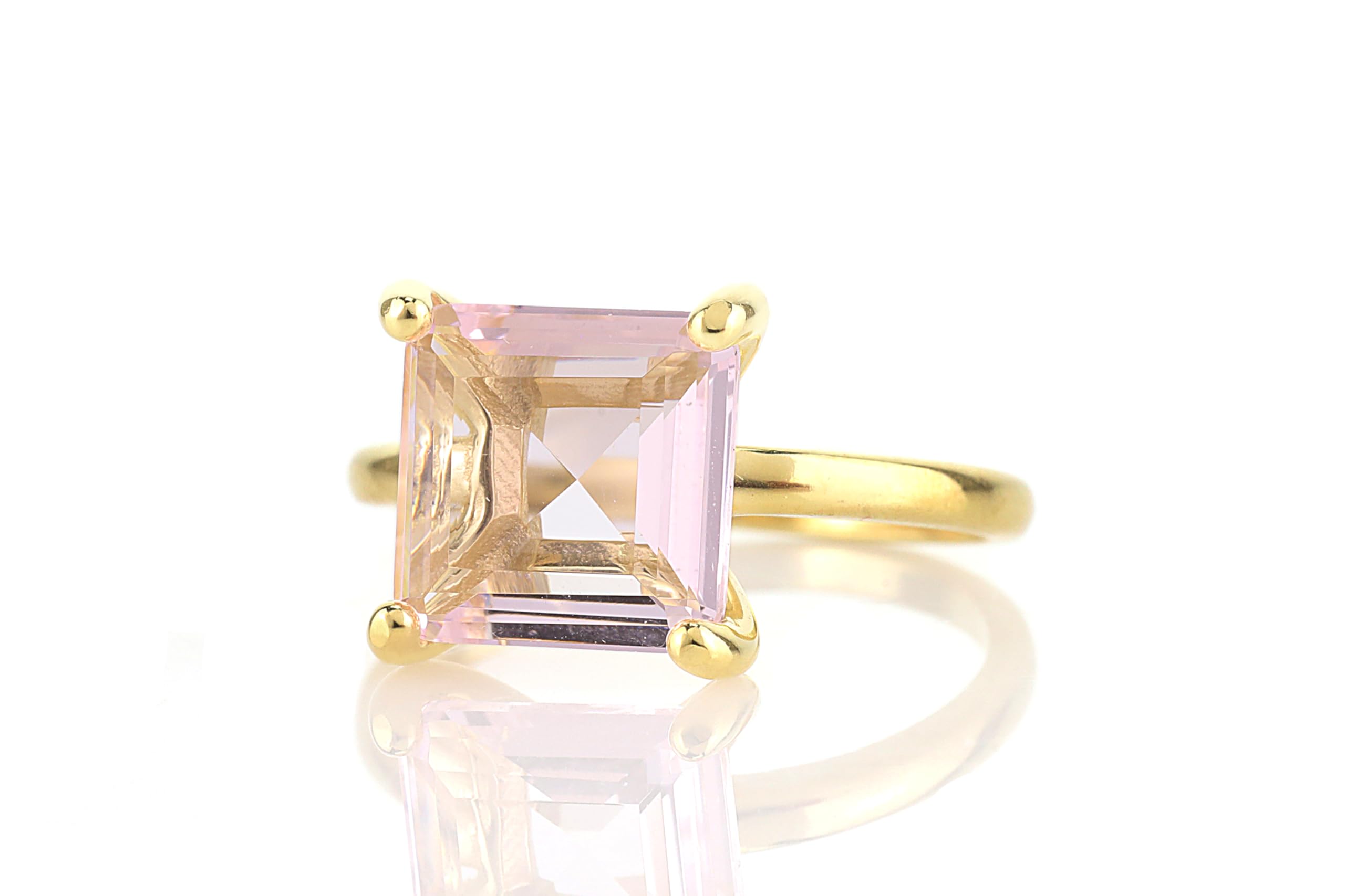Lustrous Rose Quartz Ring - Handmade Crystal Jewelry for Women, Custom Love Ring, Engagement Ring, Promise Ring, Birthstone Ring - Available in All Sizes - Perfect for Valentine's Day, Anniversary Gifts & Spiritual Healing