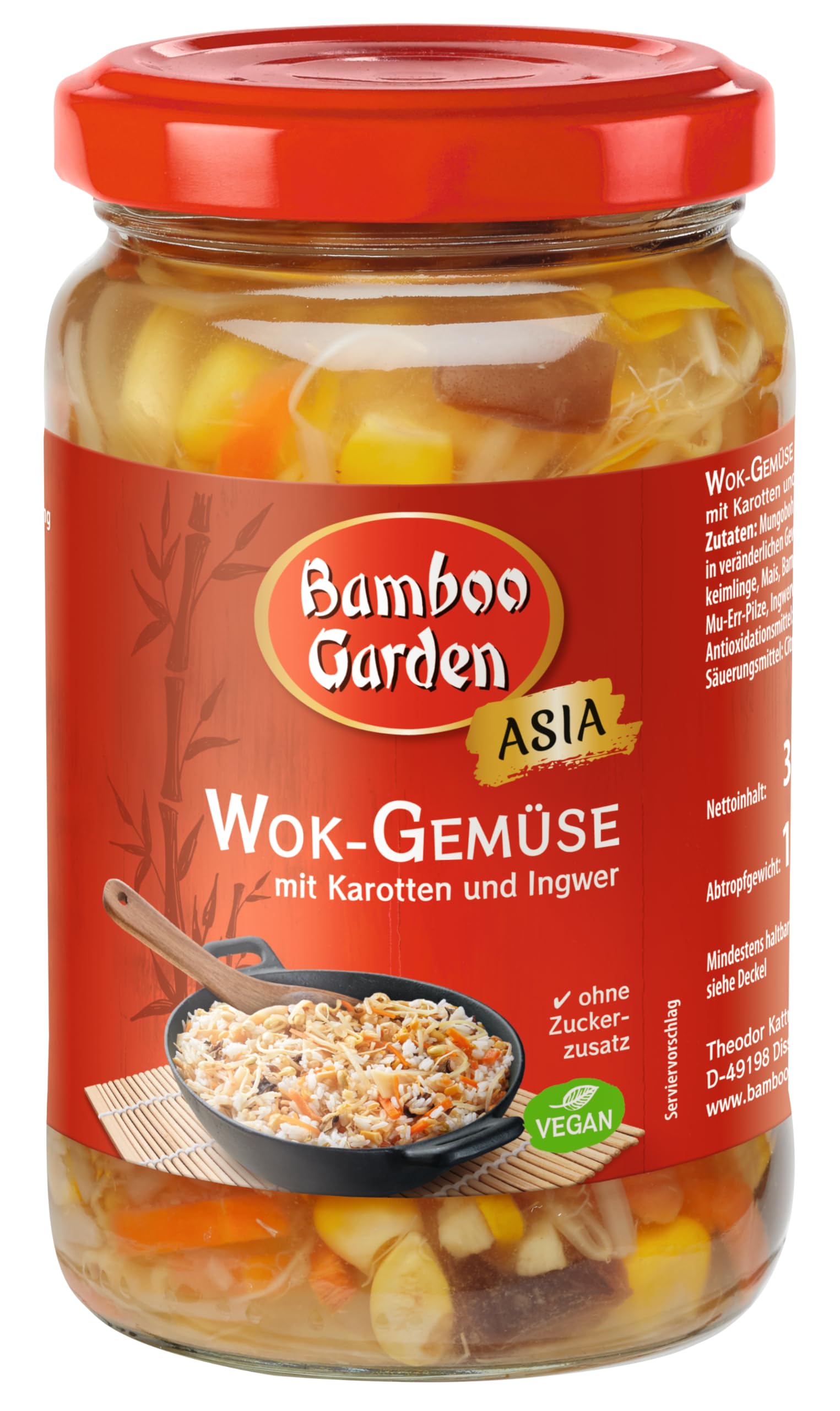 Organic Bamboo Garden Wok Vegetables, 330g (180g Drained Weight) - Asian Stir Fry Mix for Healthy Cooking | Perfect for Quick Meals, Vegan Dishes & Meal Prep