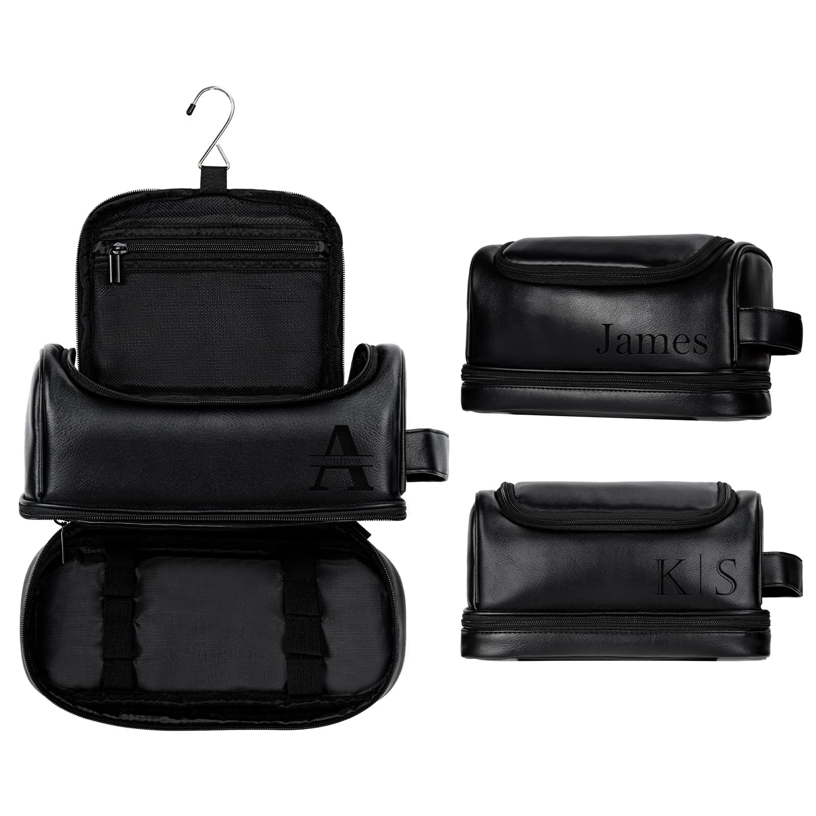 Personalized Travel Toiletry Bag for Men - Large Waterproof Shaving Kit Organizer with PU Leather, Multi-Functional Dopp Kit for Grooming Essentials - Perfect Gift for Groomsmen, Anniversary & Birthday - Ideal for Travel, Business Trips, Camping and Gym Use