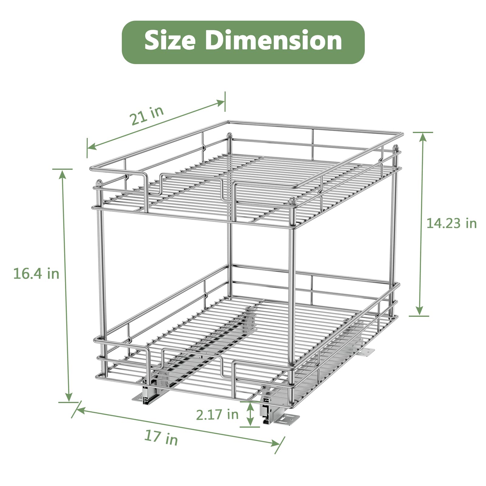 ROOMTEC 2-Tier Pull Out Cabinet Organizer - 17