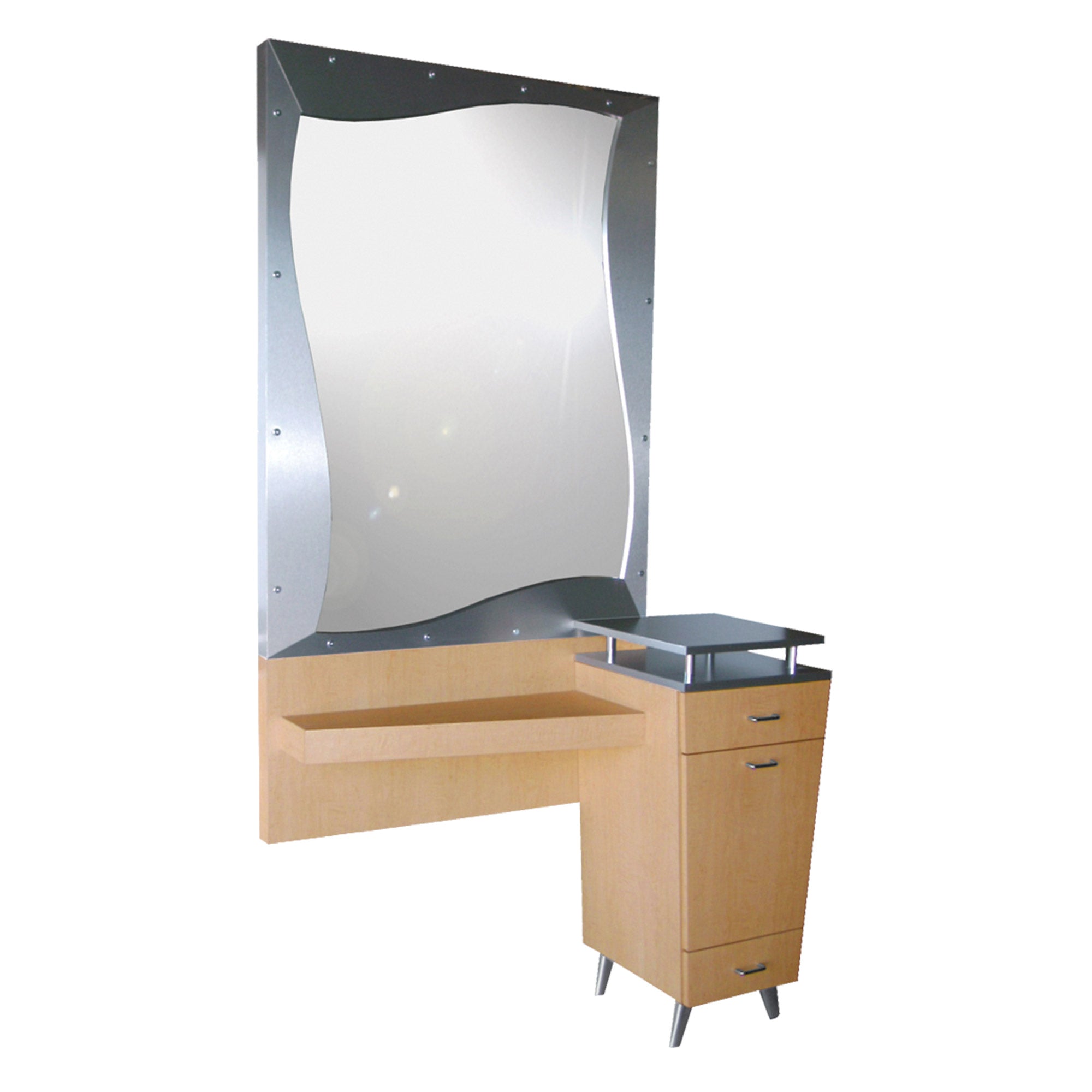 Mid Town Styling Station - Professional Hair Dressing Table with Mirror & Drawers for Salon & Home Use | Perfect for Hair Stylists, Barbers & DIY Hair Care