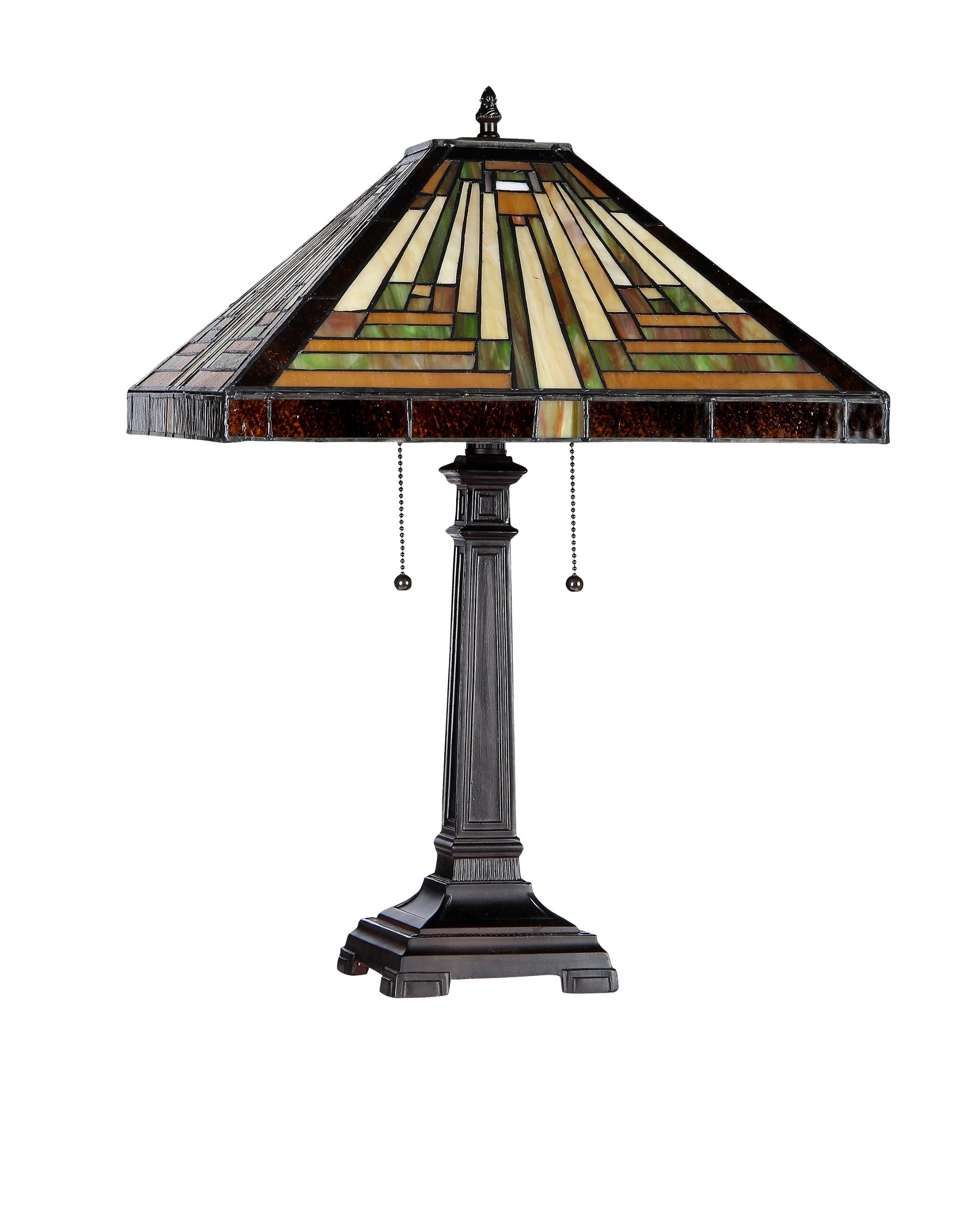 Tiffany-Style 2 Light Mission Table Lamp with 16