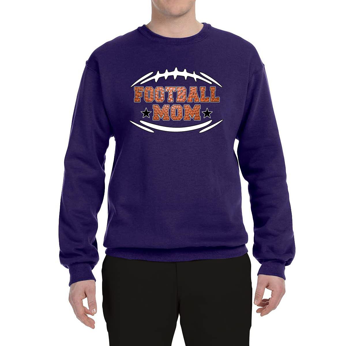 Wild Bobby Football Mom Sports Unisex Crewneck Graphic Sweatshirt - Comfortable Pullover for Football Games, Tailgating & School Spirit Events