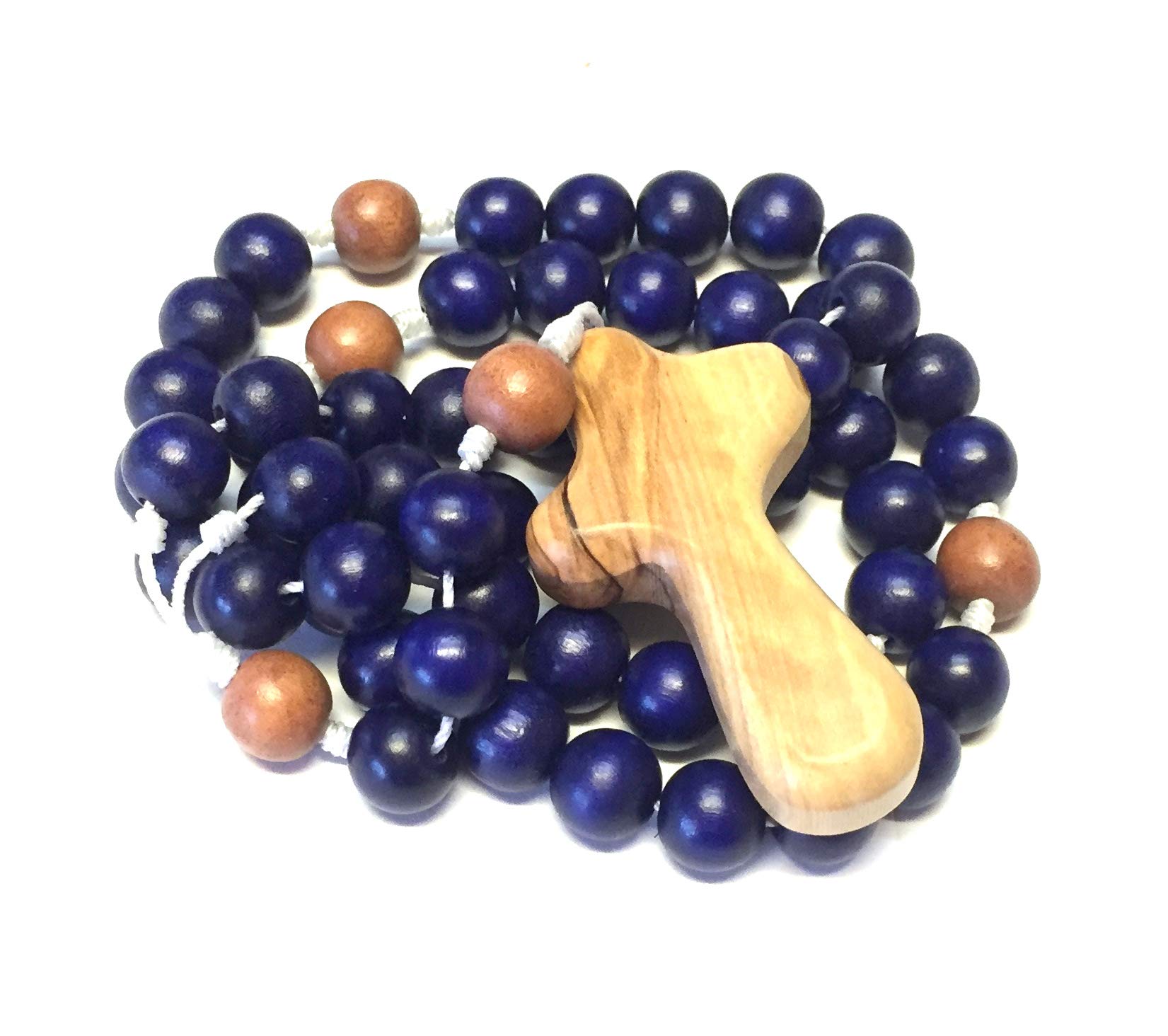 Handmade Wooden Rosary Beads - Cobalt Blue Catholic Prayer Beads for Meditation, Worship & Spiritual Gifts - Perfect for Daily Devotion, Church Use & Religious Ceremonies