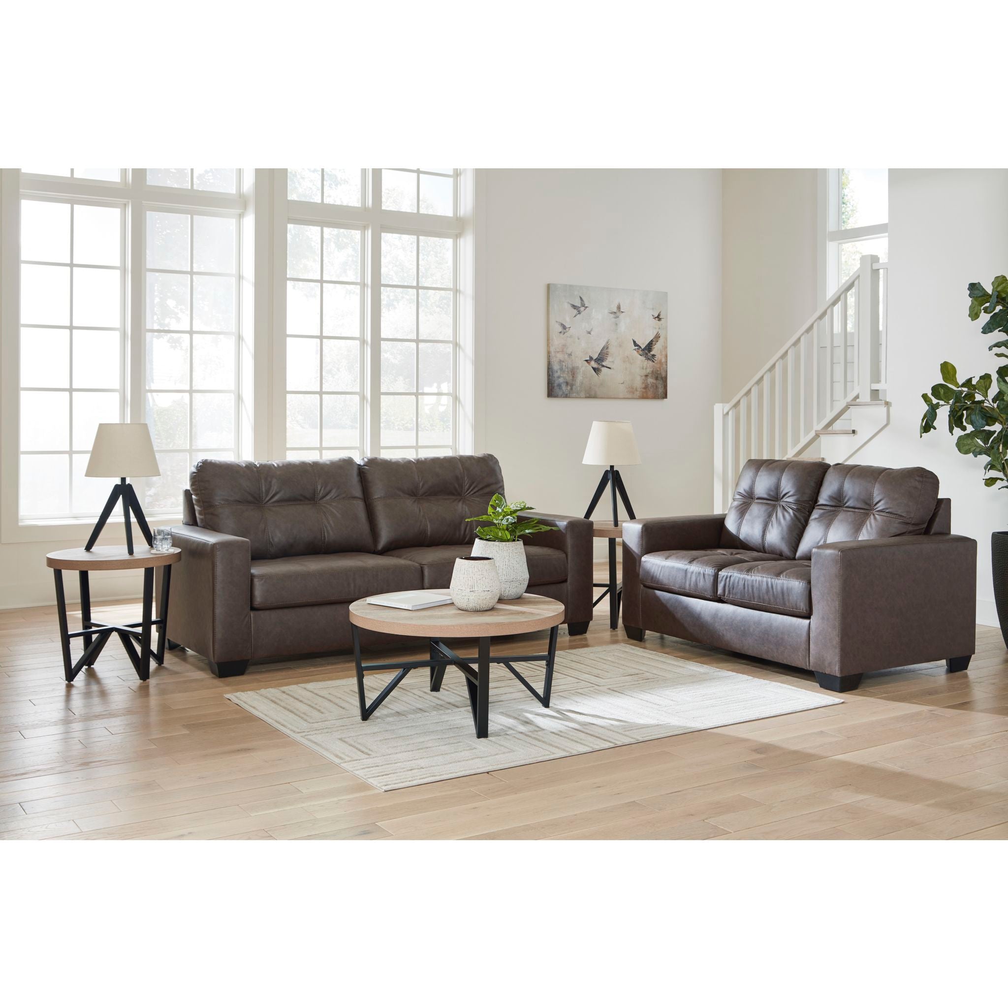 Barlin Mills Sofa - Modern Comfortable Couch for Living Room, Lounge & Office - Soft Fabric Upholstered Sectional with Sturdy Frame - Perfect for Relaxing, Entertaining & Small Spaces