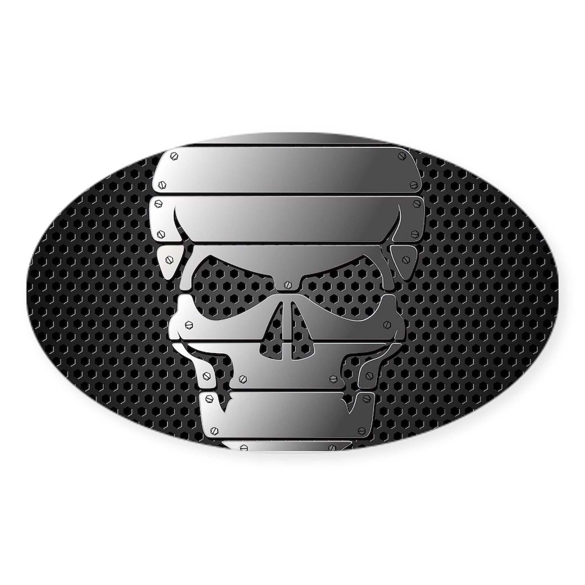 Chrome Skull Car Sticker - Durable Bumper Decal for Cars & Laptops