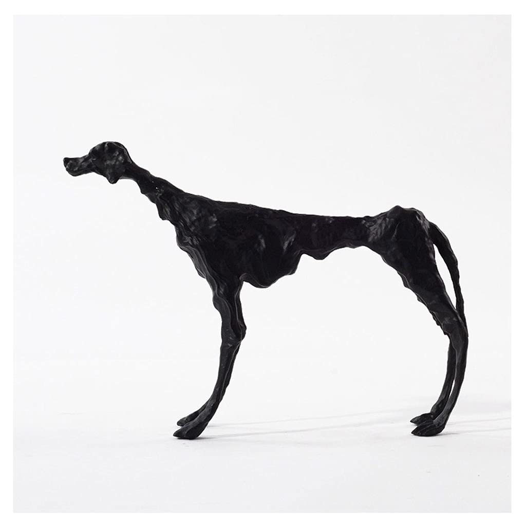 Abstract Black Iron Dog Statue - Handcrafted Animal Sculpture for Home & Office Decor | Desktop Decoration, Gift Idea for Pet Lovers & Art Collectors