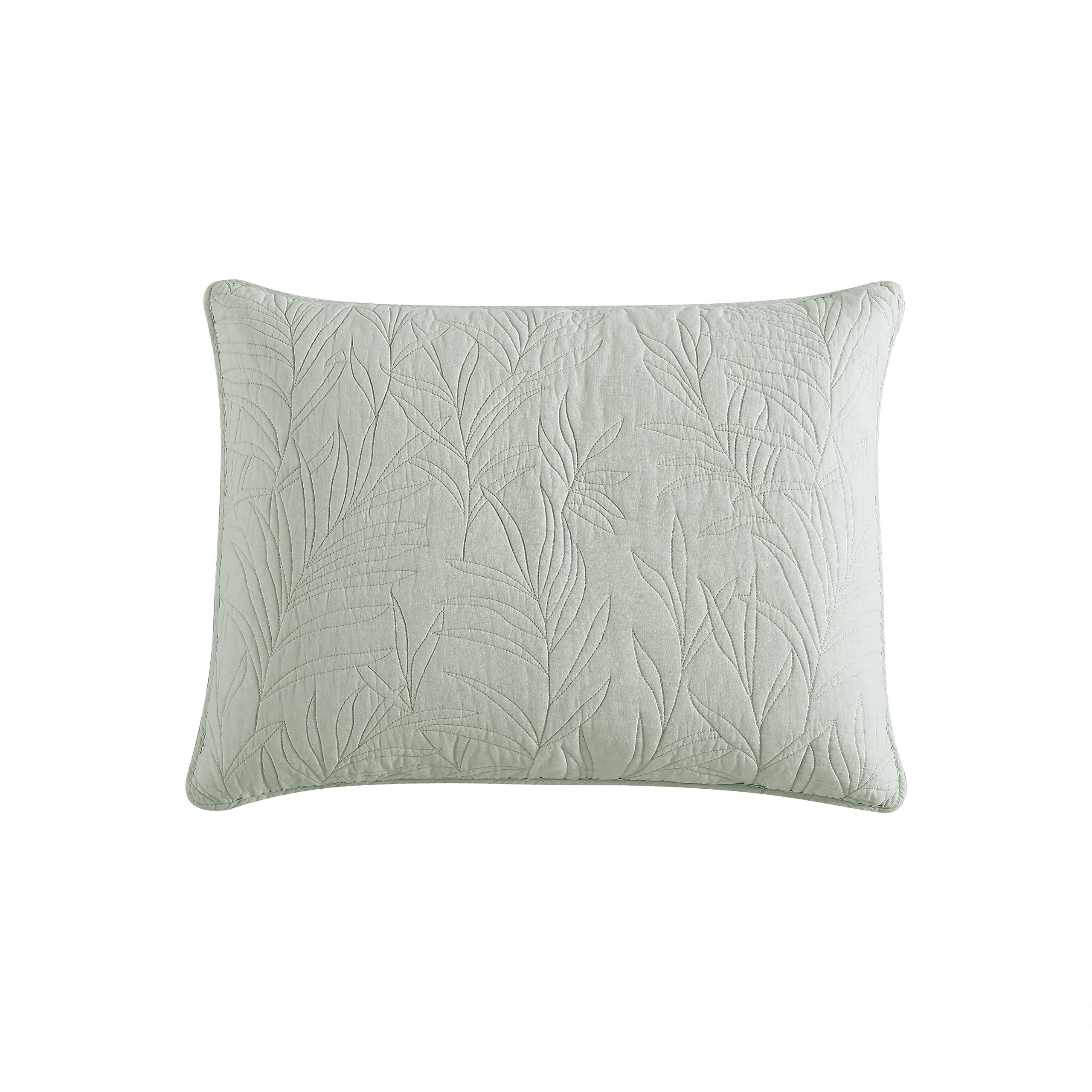 Tommy Bahama King Size Reversible Cotton Quilt - Pre-Washed for Softness, Costa Sera Green | Luxury Bedding for Master Bedroom & Guest Room Comfort