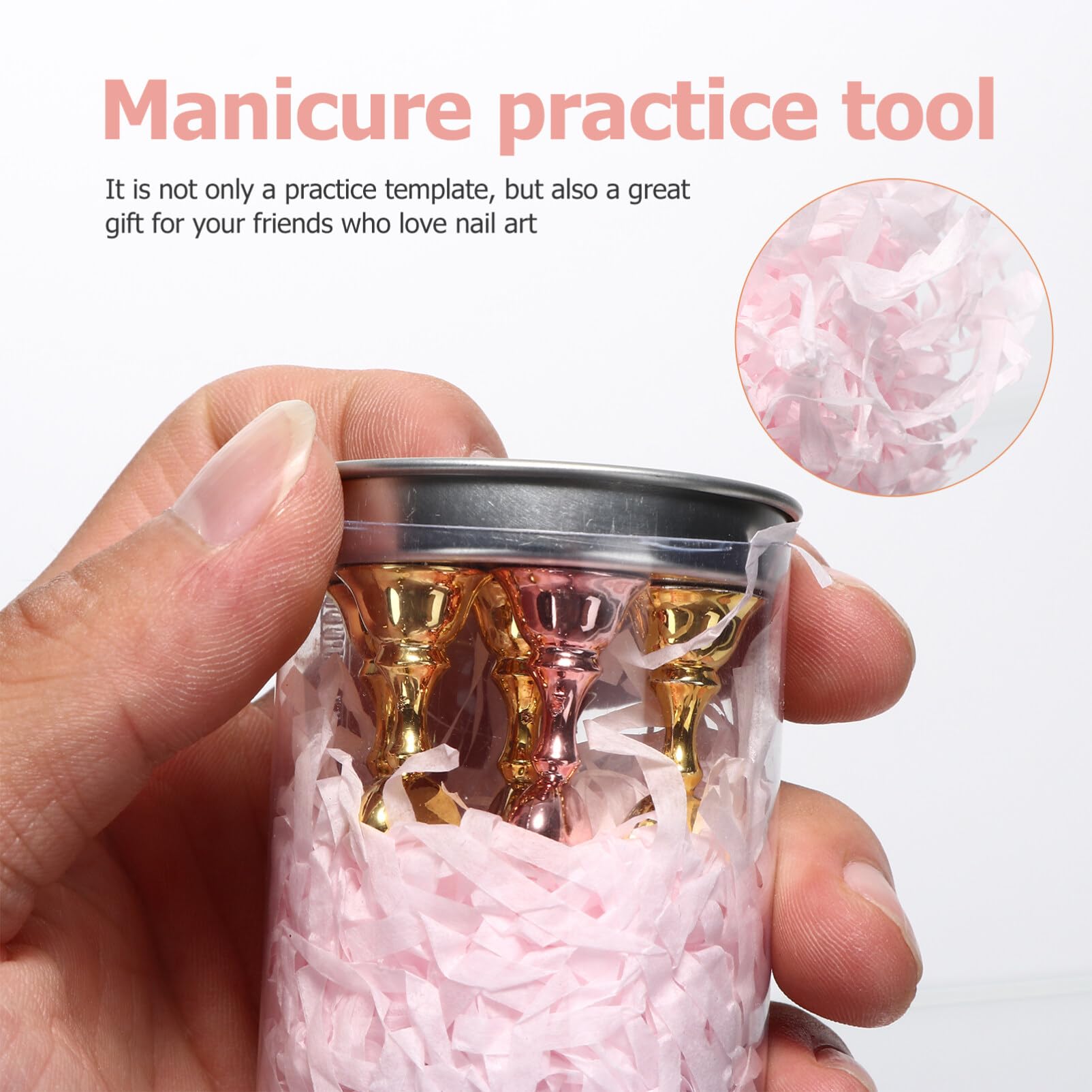 EXCLUZO 1 Set Fake Nail Holder - Nail Tip Practice Base Racks for Training & Display, Cute Pumpkin-Shaped Nail Stands - Perfect for Nail Salon Supplies & DIY Manicure Practice at Home or Professional Use