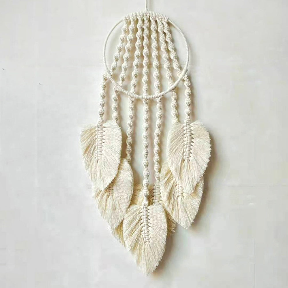 Feather Dreams Macrame Wall Hanging - Boho Chic Handmade Cotton Rope Decor for Bedroom, Living Room & Nursery | Perfect Bohemian Home Decor Gift