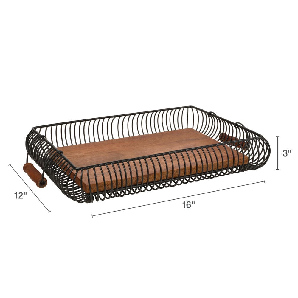 Westfield Rectangular Fruit Storage Basket - Durable Wicker Organizer for Kitchen Counter, Dining Table & Pantry - Perfect for Fresh Fruits, Vegetables & Bread Storage