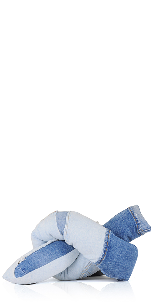 Denim Baby Knot Pillow III - Soft & Safe Infant Head Support for Newborns & Toddlers - Perfect for Car Seats, Strollers, and Cribs