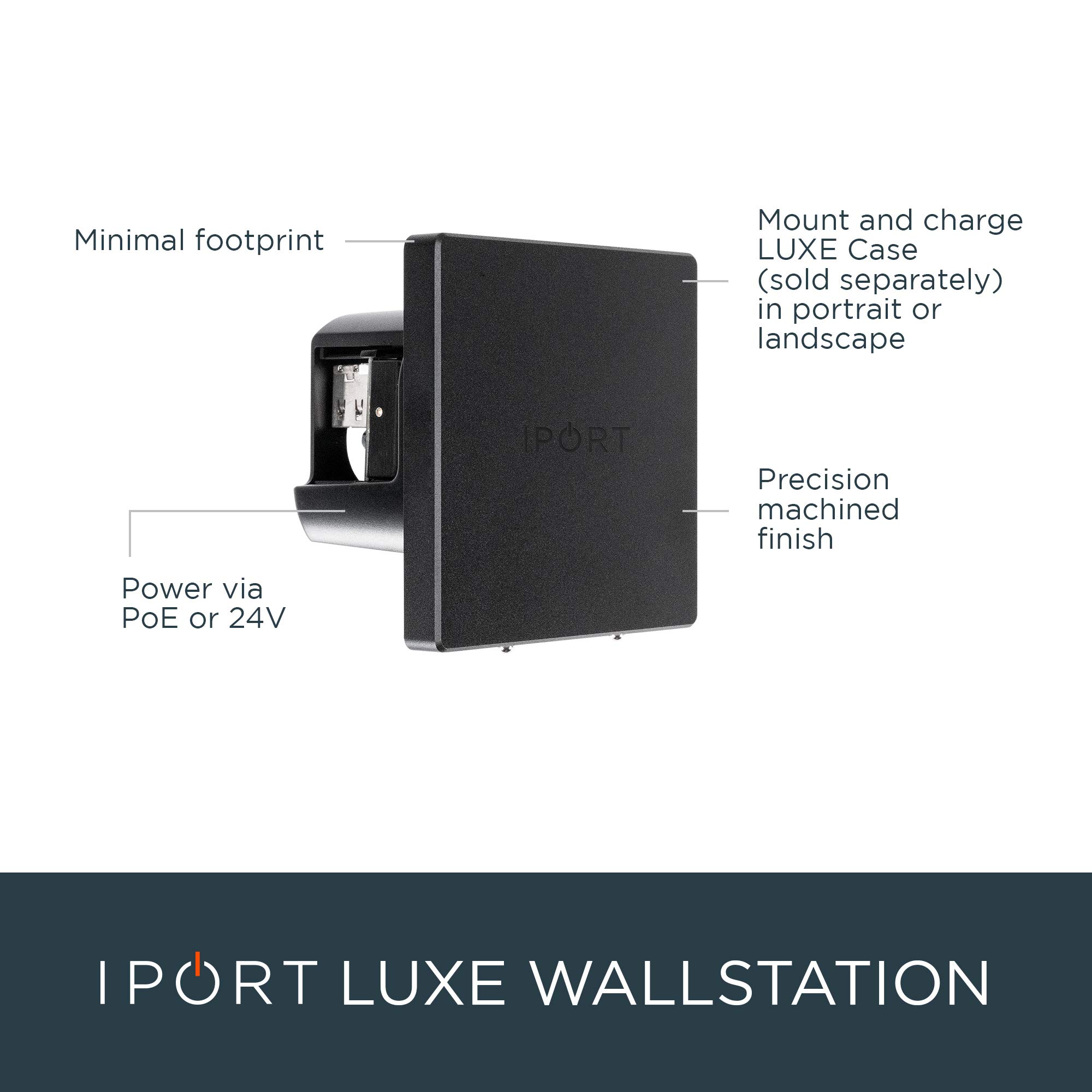 iPort LUXE Wall Mount for iPad - Universal Mounting Station Compatible with iPad mini 4/5, iPad 9.7/10.2/10.5 & All LUXE Cases - White Wall Bracket - Perfect for Home, Office & Kitchen iPad Mounting