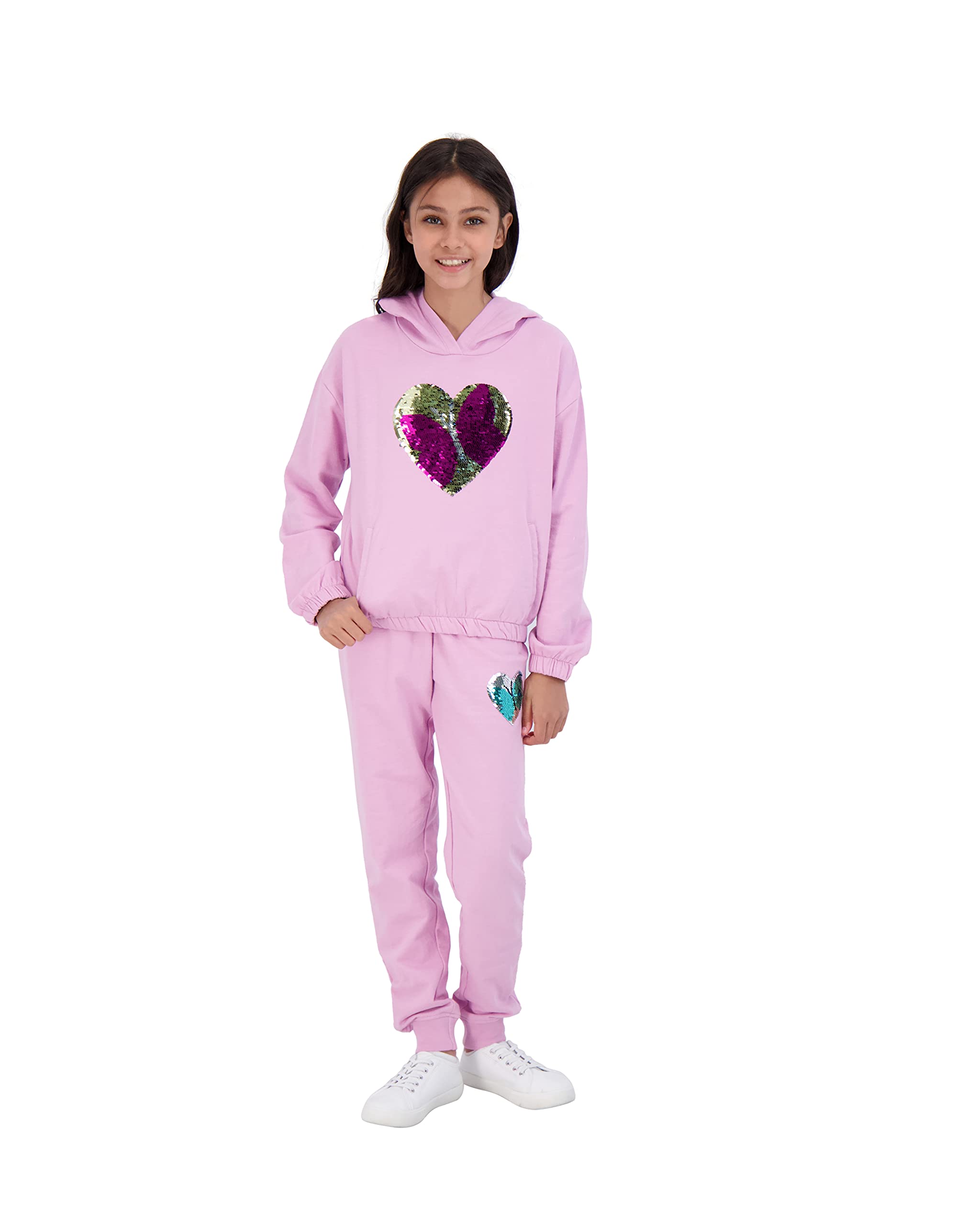 Star Ride Girls 2-Piece Hoodie and Jogger Sweatpant Set - Cozy Outfit for School, Playdates & Casual Wear | Soft Cotton Lounge Set for Kids
