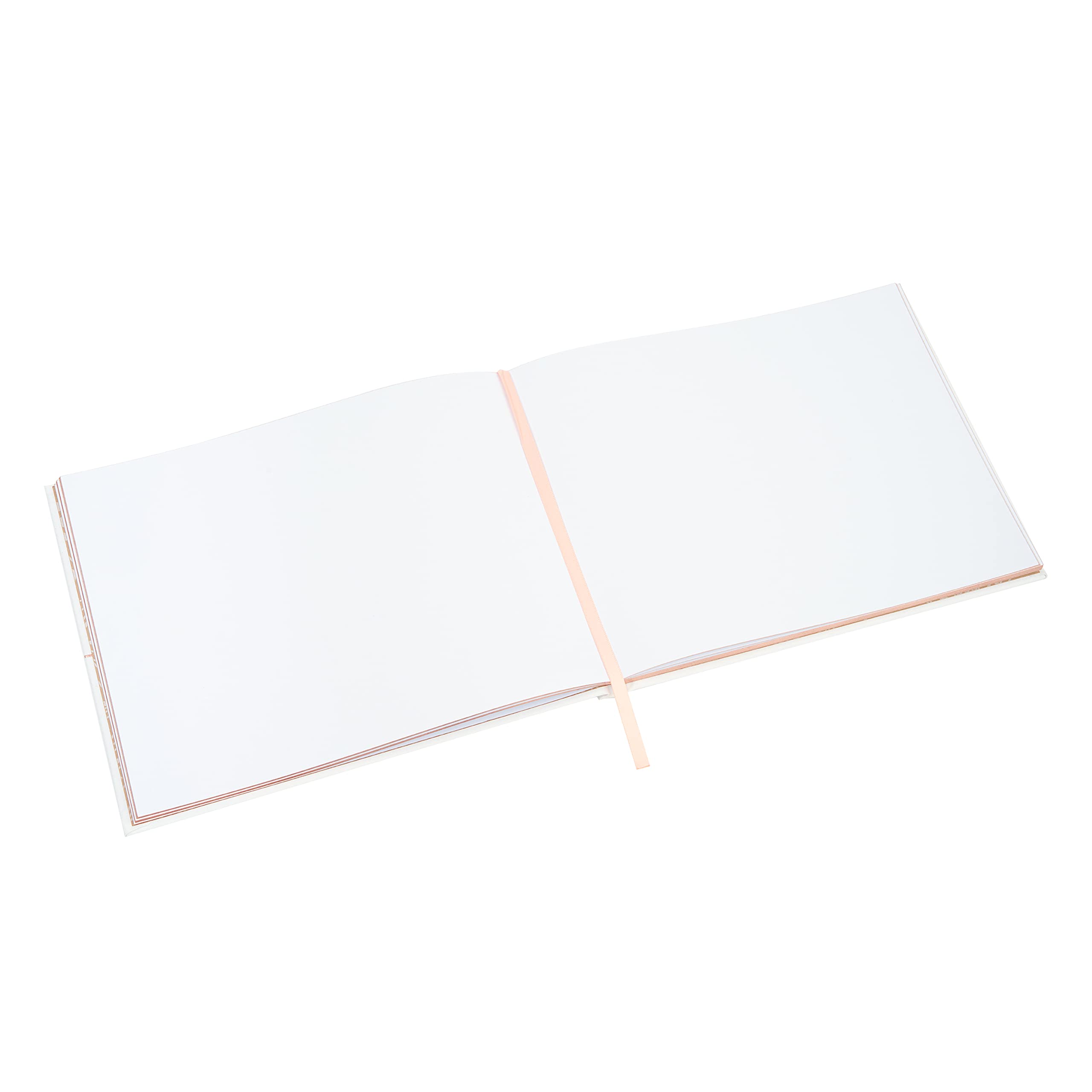 CHRIZ.Z Elegant Wedding Guest Book - White Textured Hardcover with Rose Gold Foil Lettering - 9