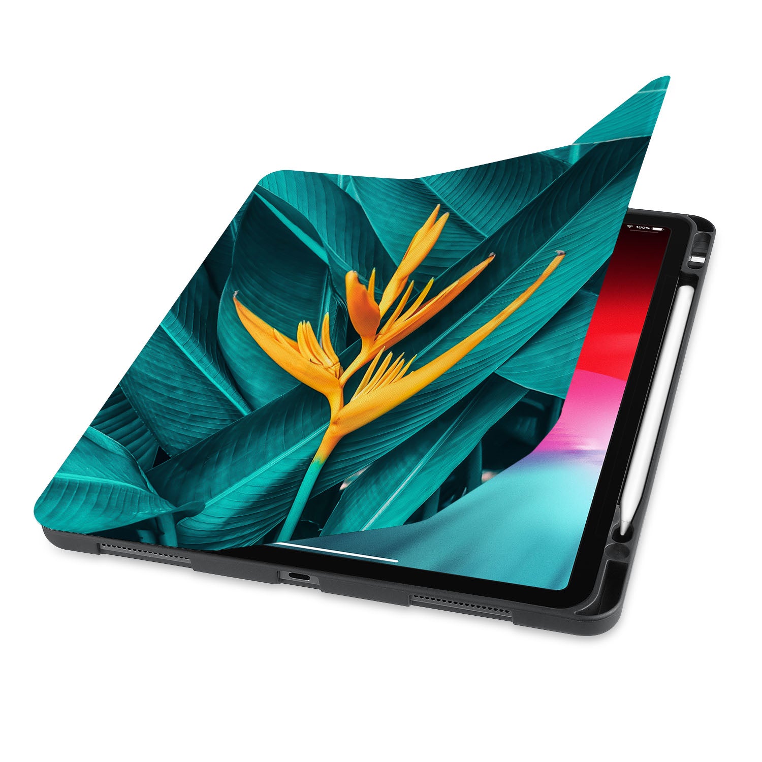 Premium iPad Trifold Case with Floral Design - Slim Protective Cover for iPad Air/Pro (6th/5th/4th Gen) | Perfect for Work, Travel & Home Use
