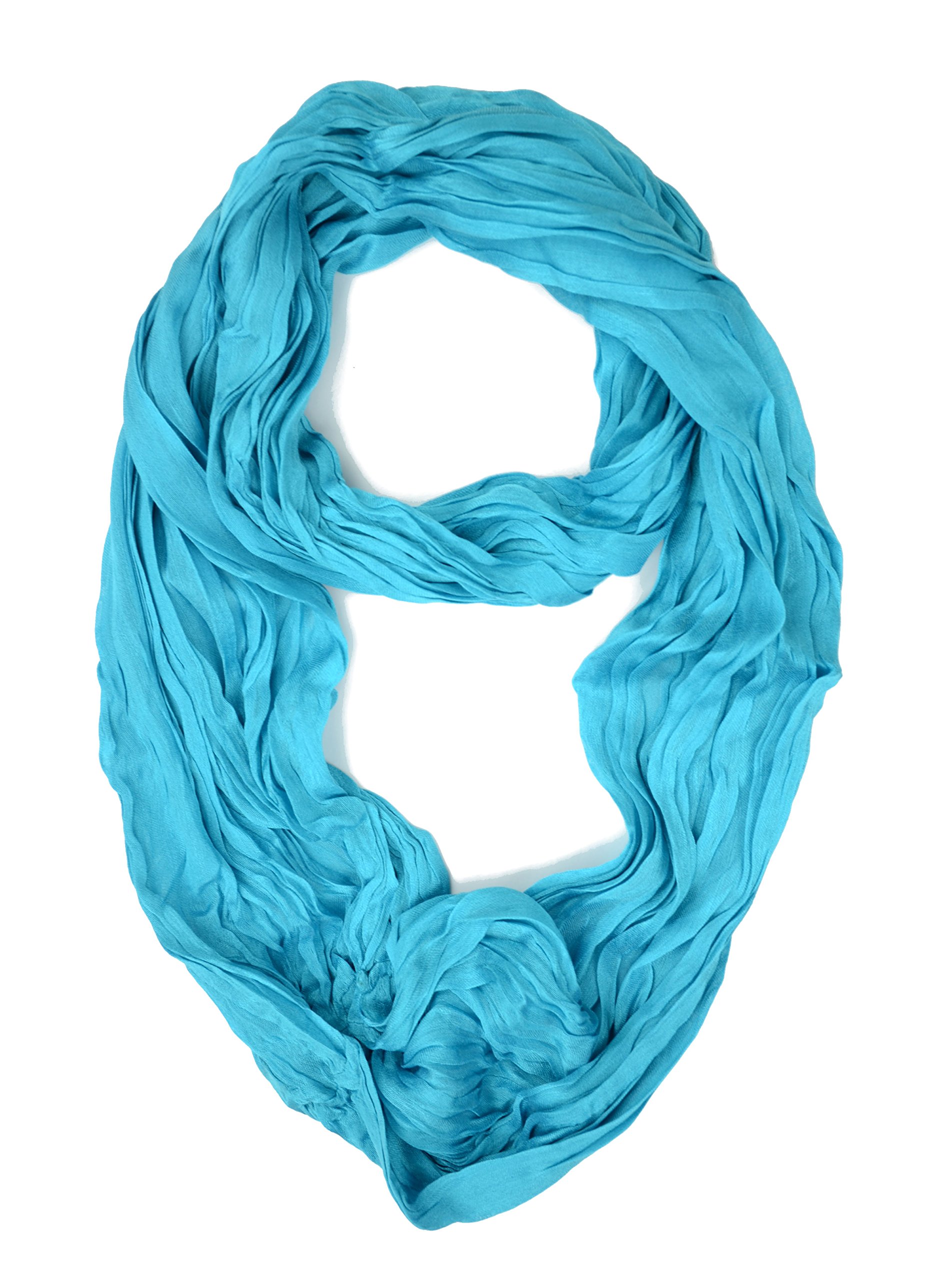 Lightweight Plum Feathers Silky Scrunch Infinity Loop Scarf - Soft Silk Blend Fashion Accessory for Women, Perfect for Casual Wear, Office, and Evening Outfits