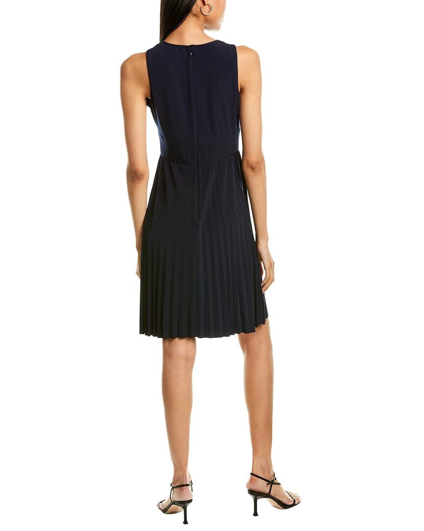 London Times Pleated Skirt Dress - Women's Sleeveless Keyhole Neck for Summer Outings