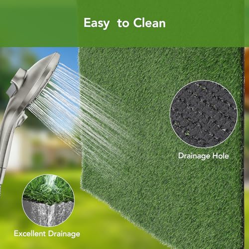 Premium GARVEE 3.5'x33' Artificial Grass Turf - Realistic Outdoor Rug for Lawn, Football Field & Pet Areas - Thick Synthetic Turf with Drainage Holes - Custom Landscape & Garden Turf - Perfect for Backyards, Patios & Play Areas