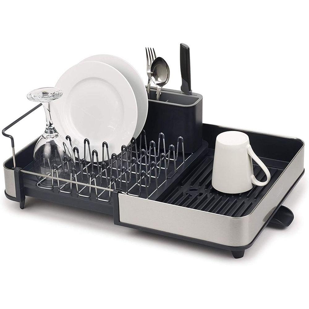 Joseph Joseph Extendable Expandable Dish Rack - Stainless Steel Kitchen Organizer for Drying Dishes, Utensils & Cookware - Perfect for Small Spaces & Compact Kitchens