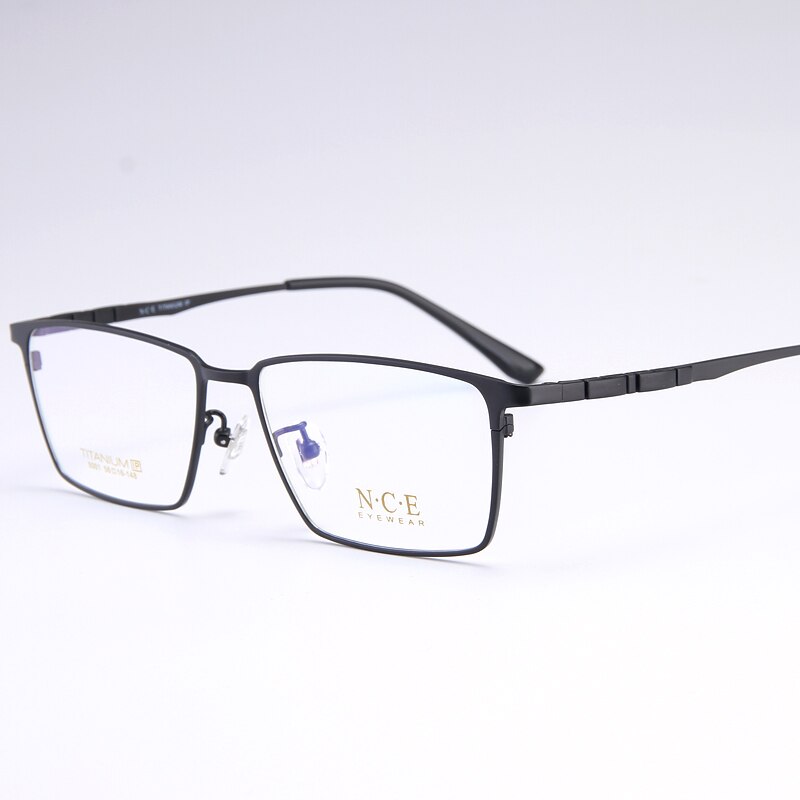 Bclear Men's Full Rim Square Titanium Eyeglasses Frame - Lightweight Durable My5001 for Work, Reading & Fashion
