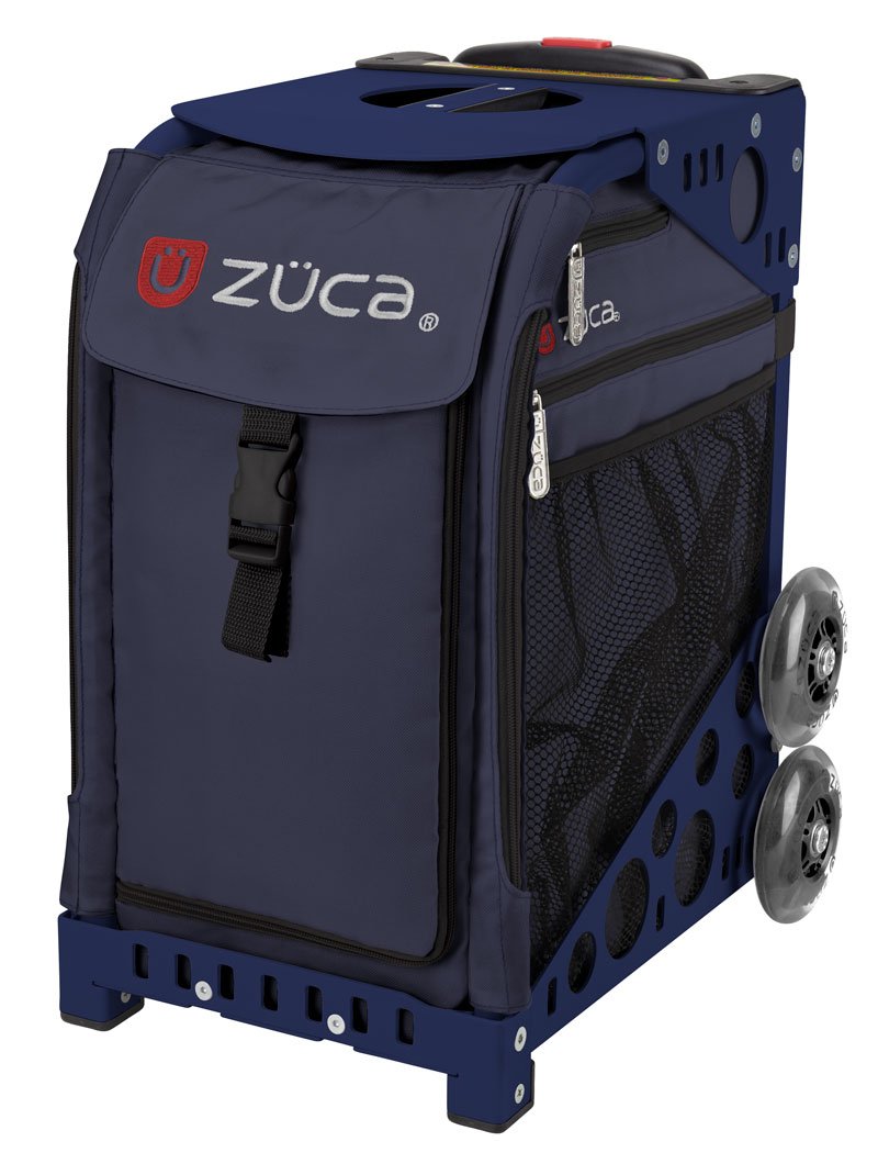 ZUCA Midnight Sport Insert Bag with Navy Blue Frame & LED Flashing Wheels - Perfect for Skating, Travel & School Backpack Organization