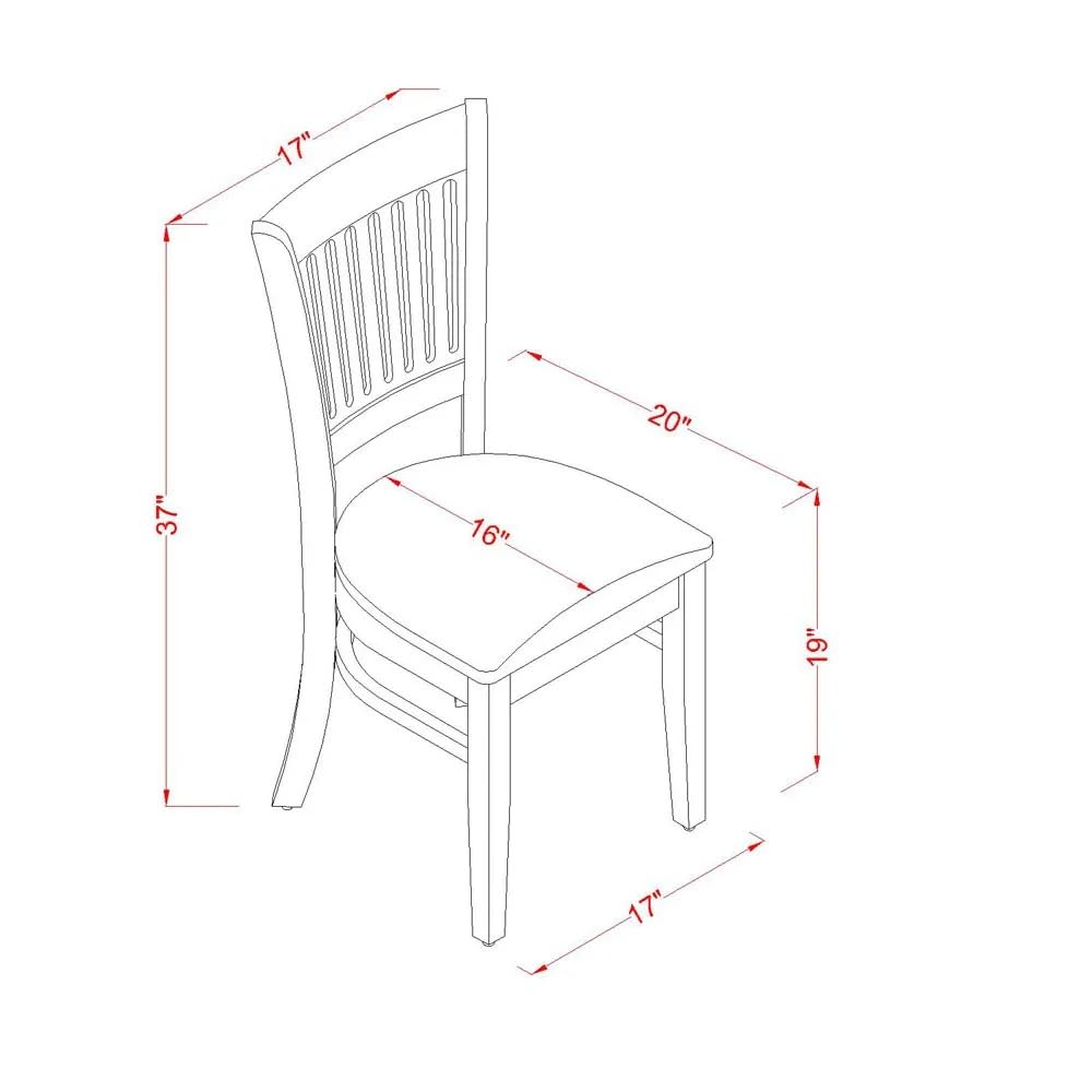 East West Furniture 3-Piece Dining Set - 36