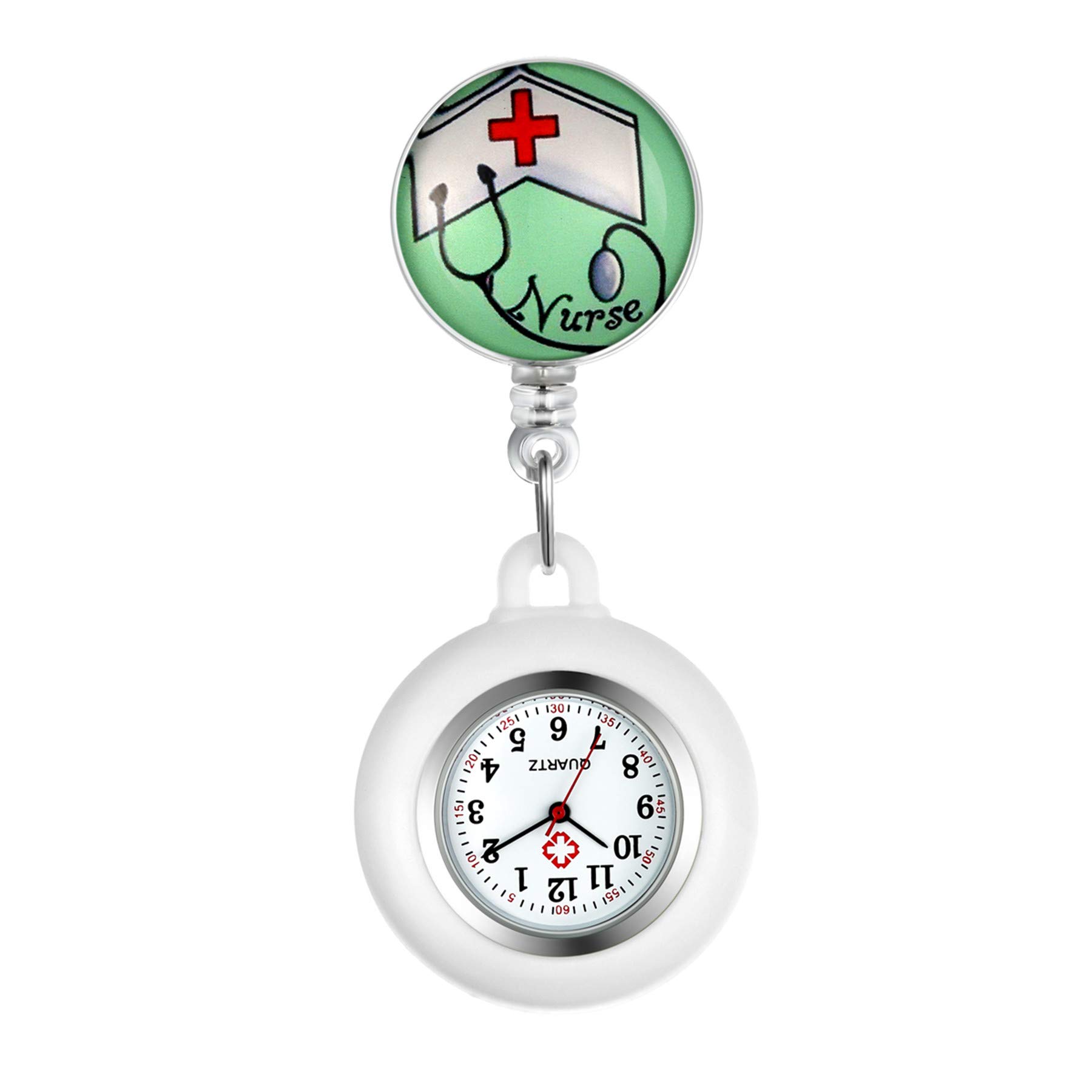 Avaner Retractable Nurse Watch with Clip - Waterproof Silicone Fob Watch for Nurses & Medical Professionals - Perfect for Clinical Shifts, Hospital Duty & Healthcare Work