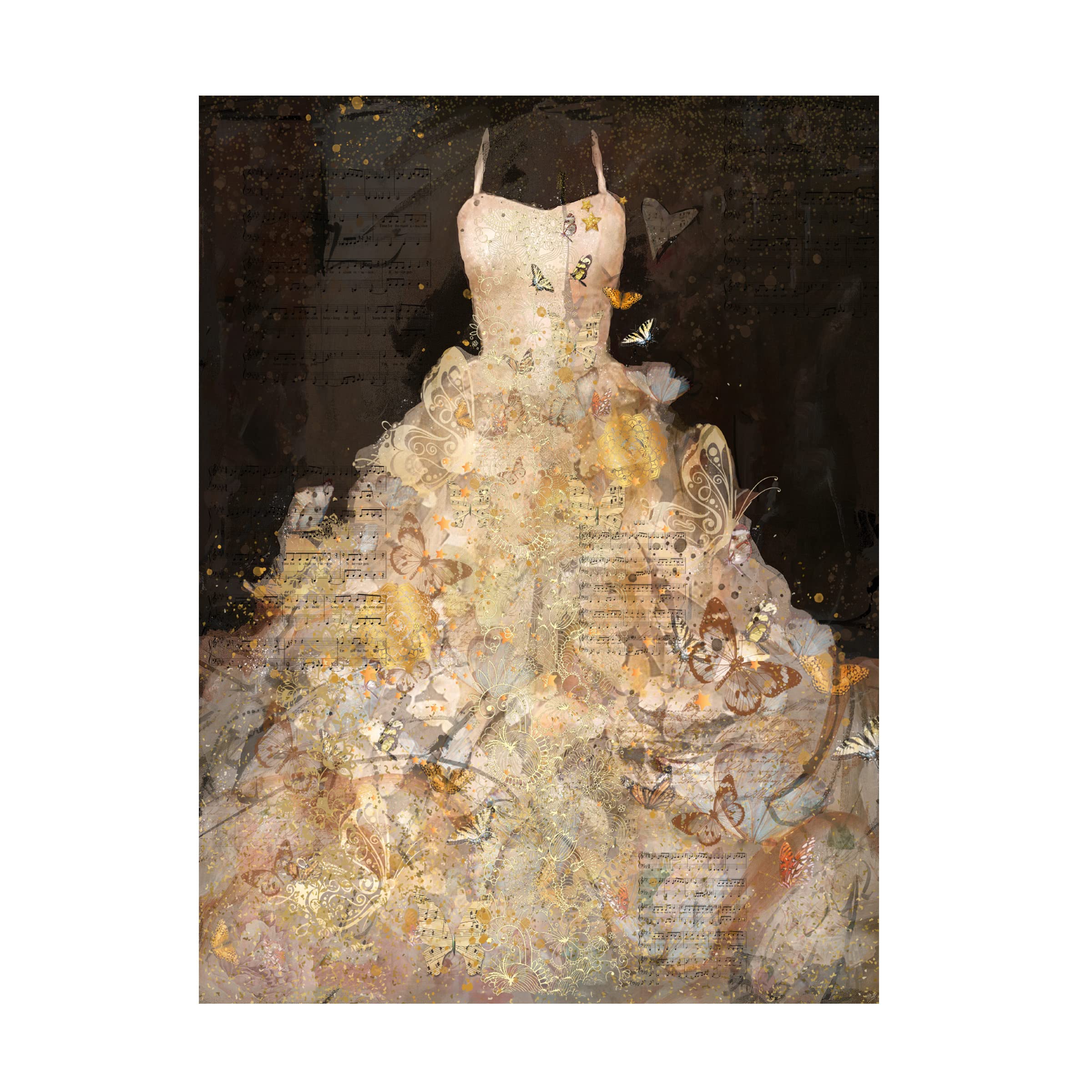 Trademark Fine Art 'Butterfly Dress' Canvas Wall Art Print by Marta Wiley - Elegant Home Decor for Living Room, Bedroom & Office