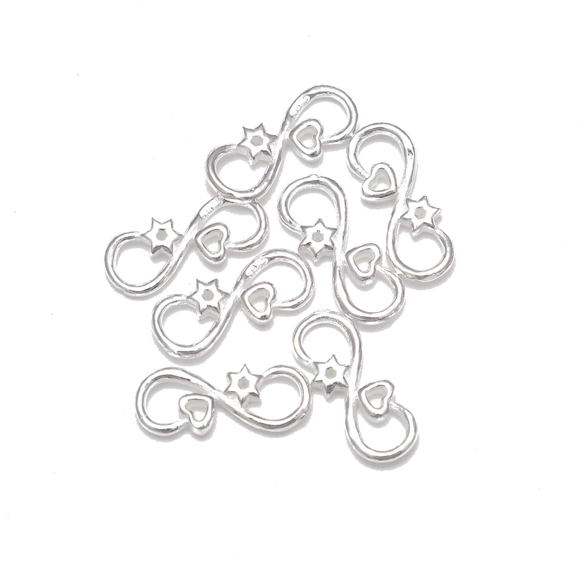925 Sterling Silver Connector Clasp 6x16mm - 6pcs per Bag - Jewelry Making Supplies for Necklaces, Bracelets & DIY Crafts
